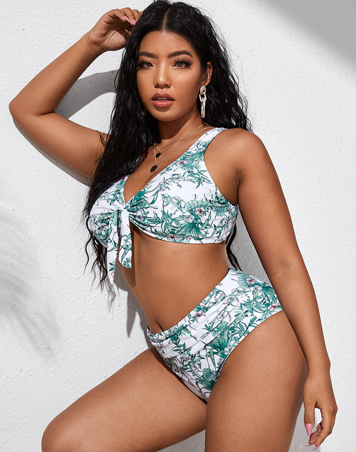 Savaviaswim - Light Green High-Waist Bikini Suit