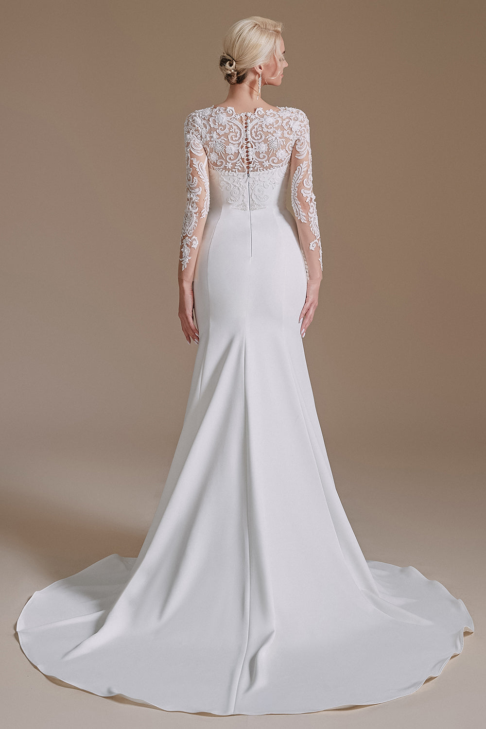 New Arrival Mermaid Long Sleeve Sweep Train Wedding Dresses