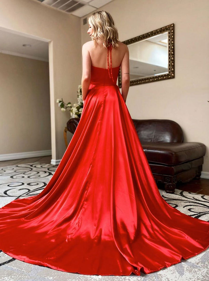 Elegant red gown hotsell