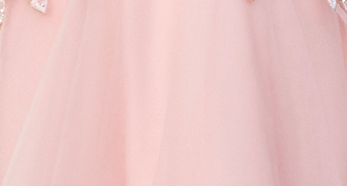 Pretty Hot Fix Sparkly Crystal Embroidery Ball Gown Prom Dress - Pink