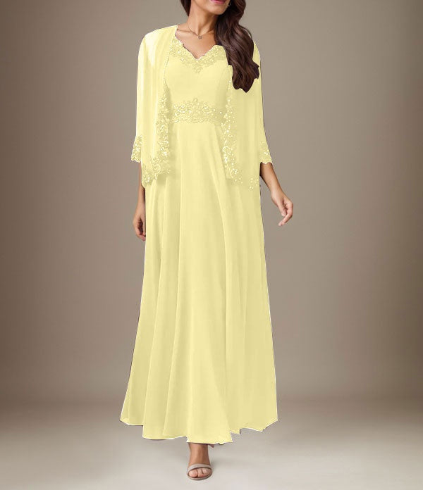 Plum A-Line Sequins Chiffon Dress