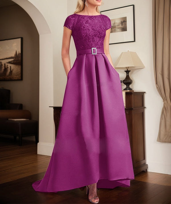 Orchid Lace Elegant A-Line Mother Of The Bride Dresses With Beading Satin
