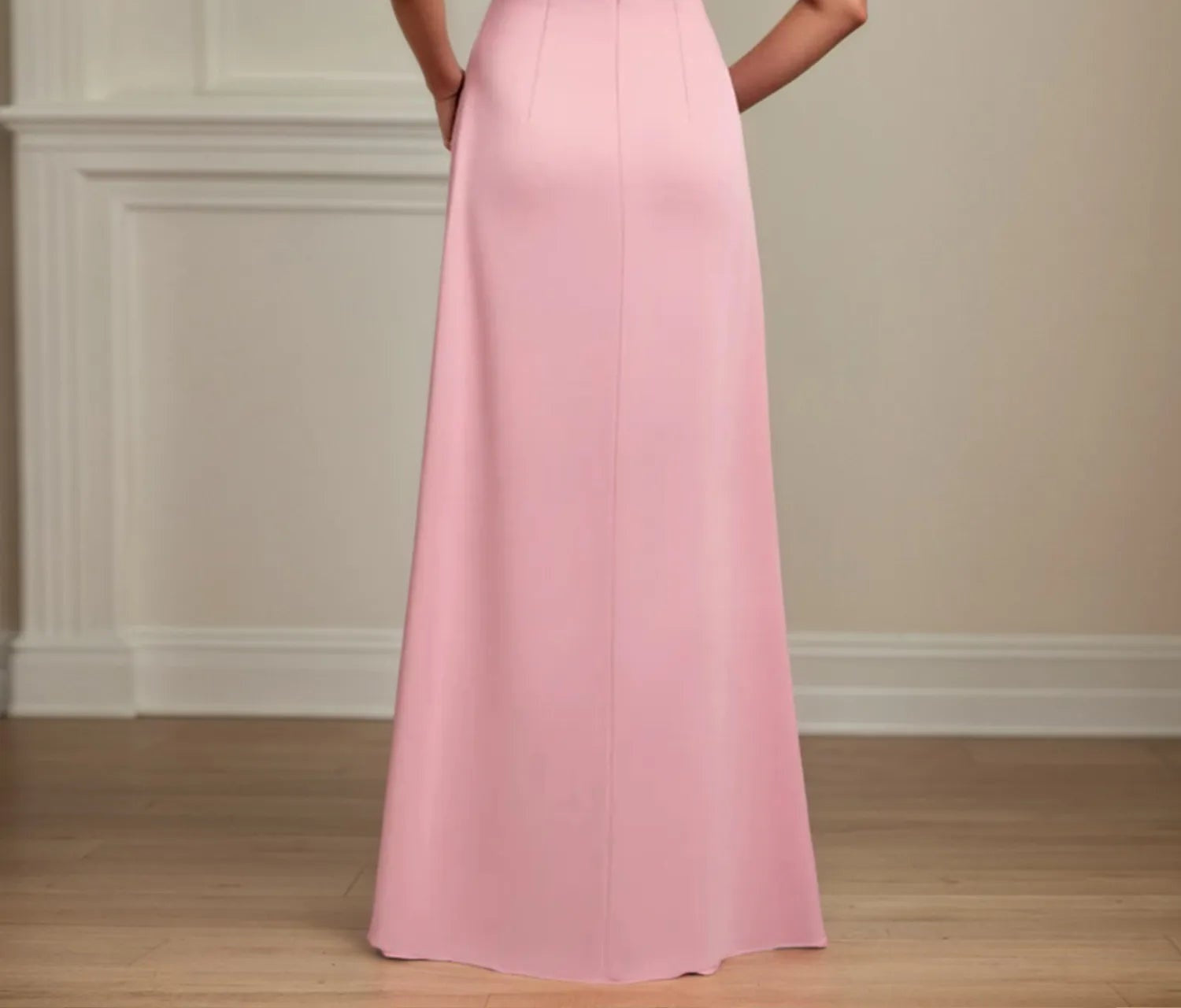 A Line Chiffon Scoop Ruched Mother of the Bride dress with Appliques