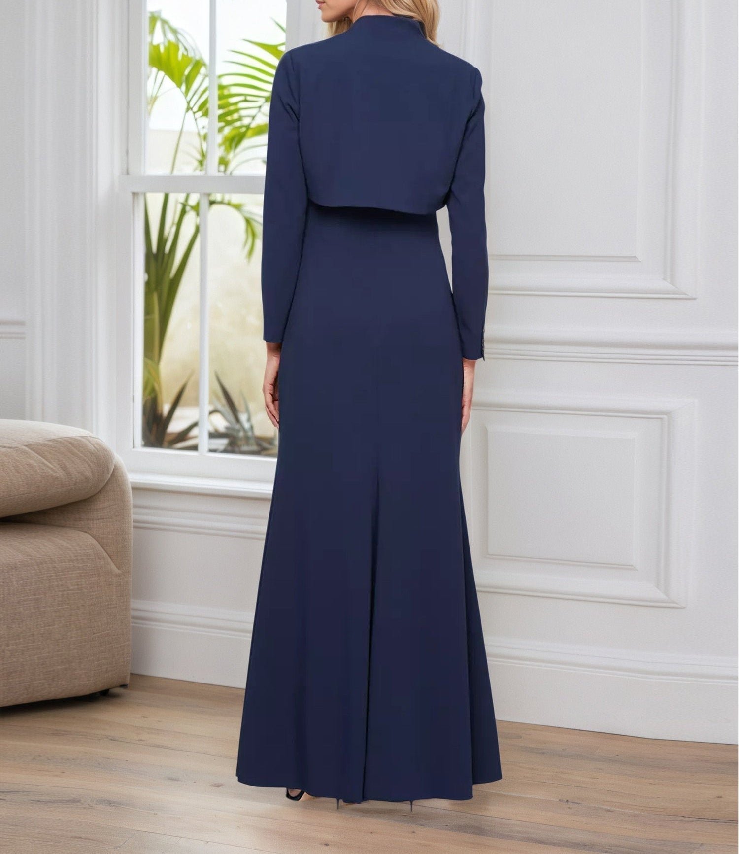 Sheath/Column Square Neck Floor-Length Mother of the Bride Dress With Pleated