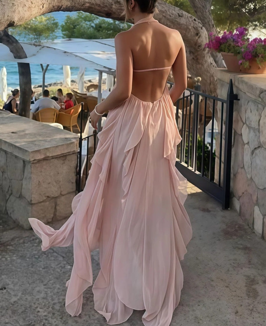 A-Line/Princess Convertible Ruffle Floor-Length Wedding Guest Dresses