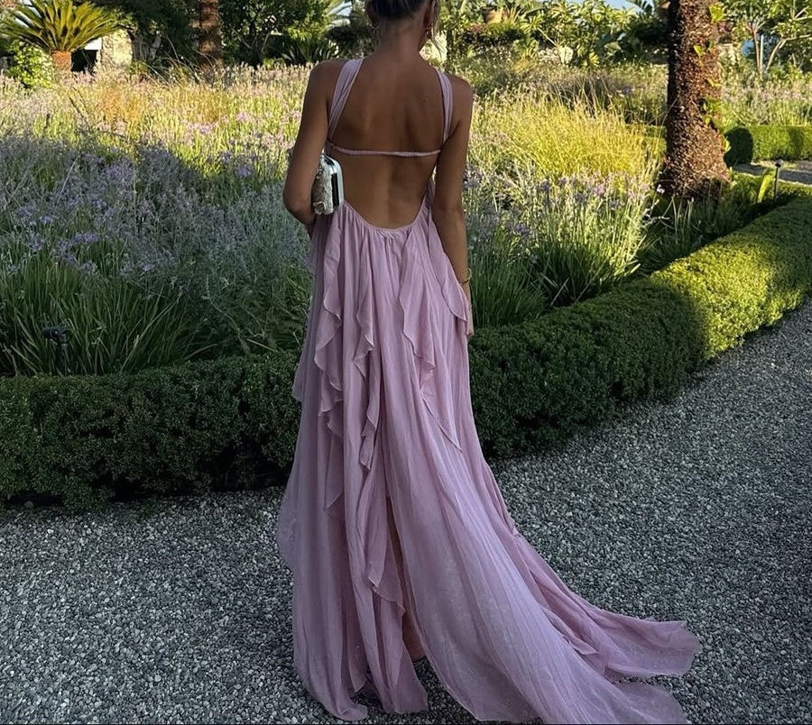 A-Line/Princess Convertible Ruffle Floor-Length Wedding Guest Dresses