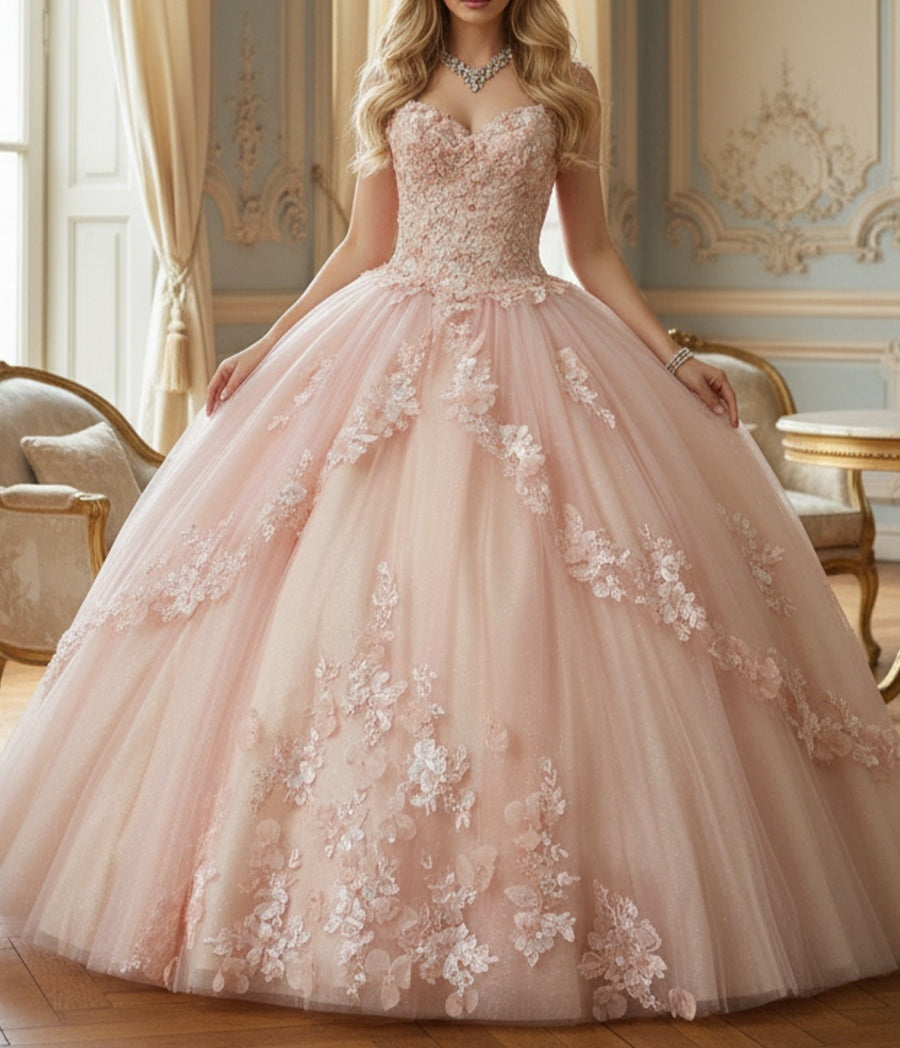 Ball Gown Off Shoulder Floor Length  Quinceanera Dress for 15th Birthday