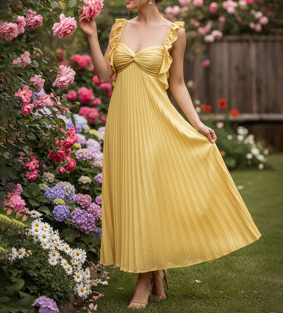 A-Line/Princess Short Sleeves Ruched Floor-Length Prom Dresses