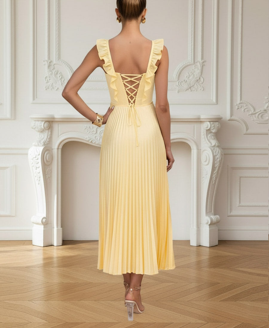 A-Line/Princess Short Sleeves Ruched Floor-Length Prom Dresses