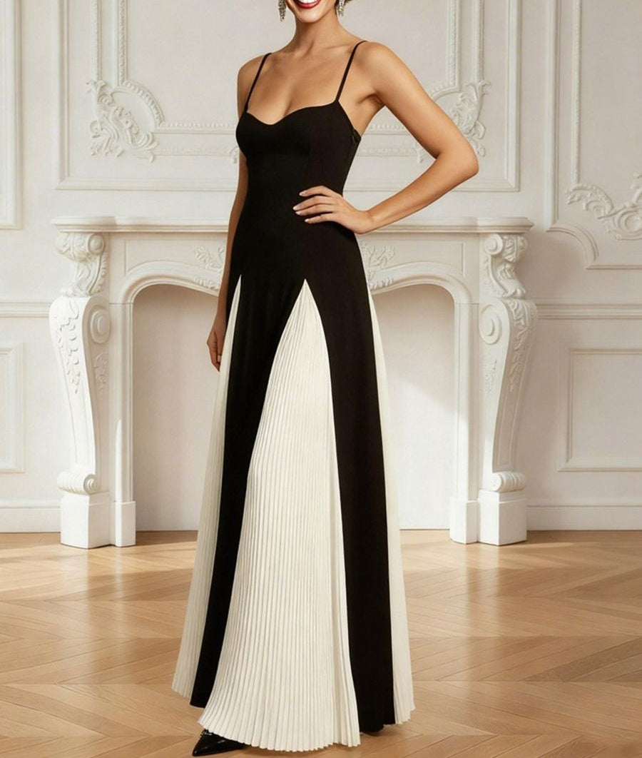 Elegant A-Line/Princess Spahetti Strap Prom Dresses with Pleated Chiffon