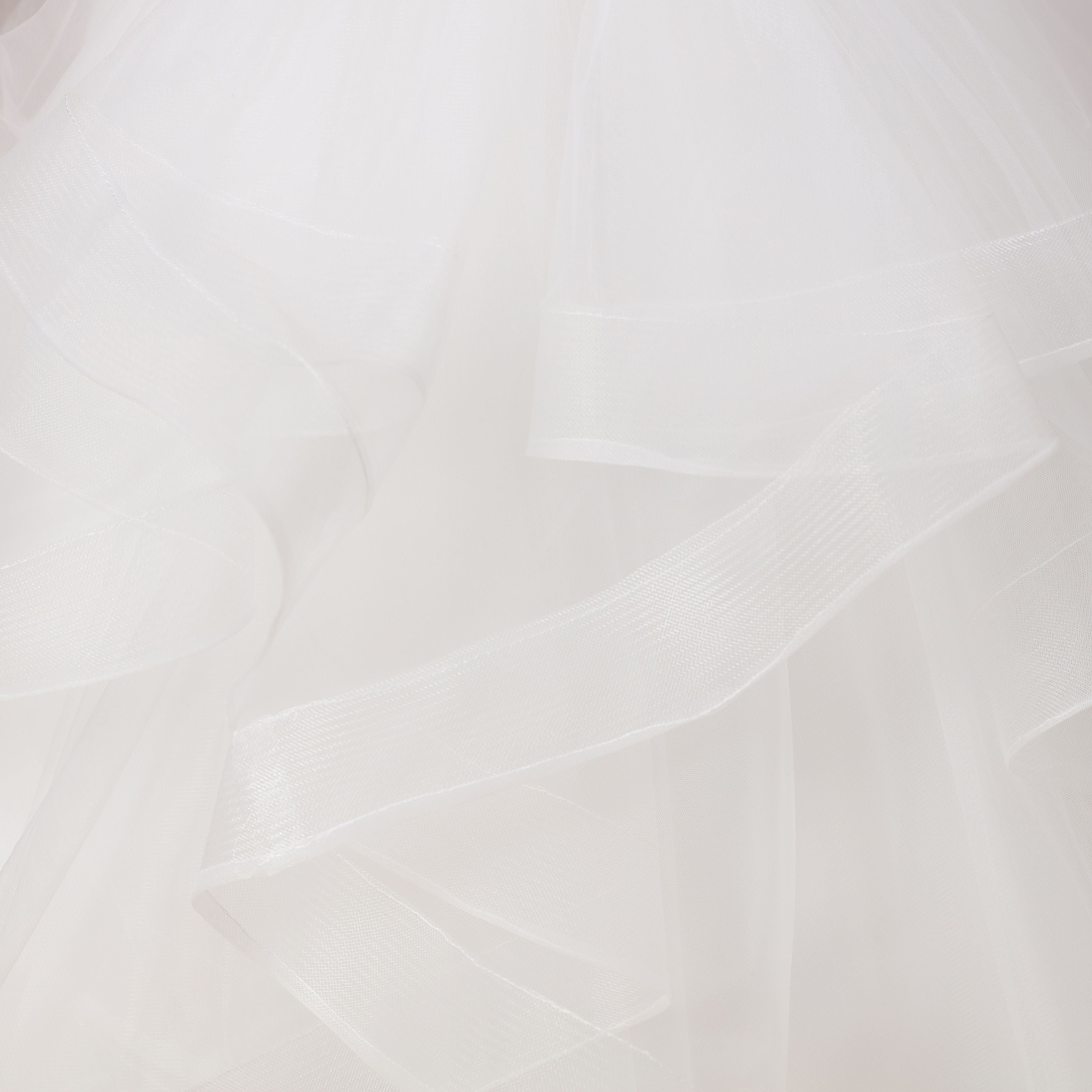 Ivory Multi-layered Tulle Ruffled Satin Flower Girl Dresses With Champagne Bow Front and Back