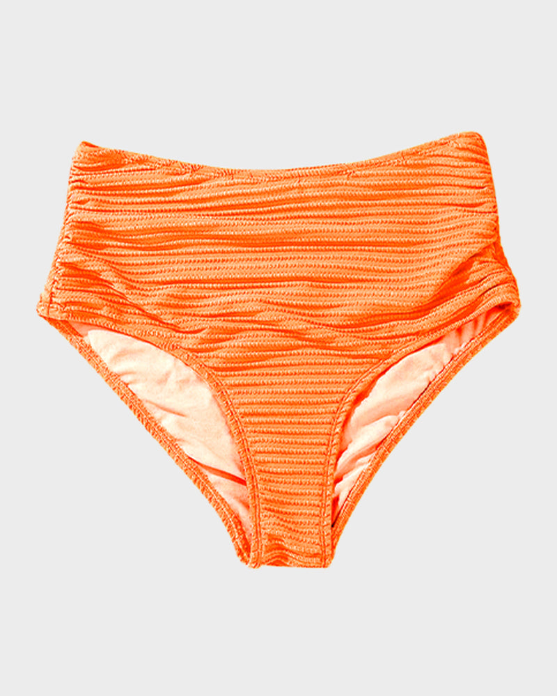 Savaviaswim - Textured Knot-Front High-Waisted Bikini Set