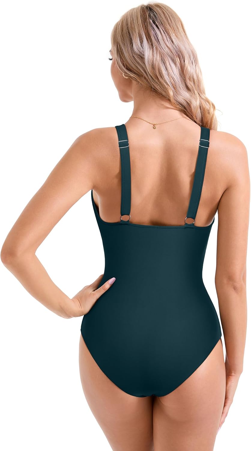 Savaviaswim - Women Sexy Mesh Tummy Control Swimsuit Push Up High Waisted Bathing Suit