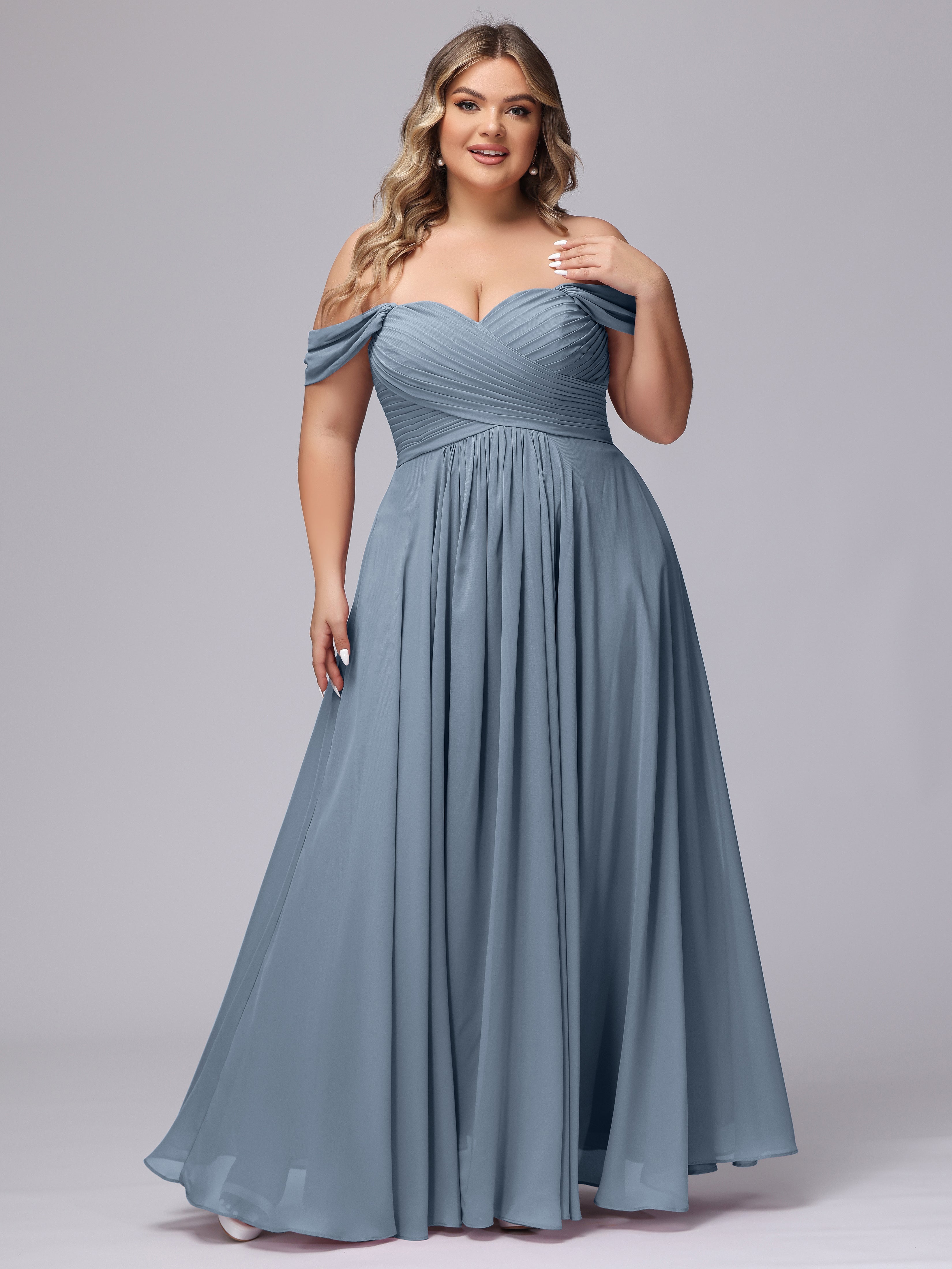 Plus size dusty blue bridesmaid dresses best sale