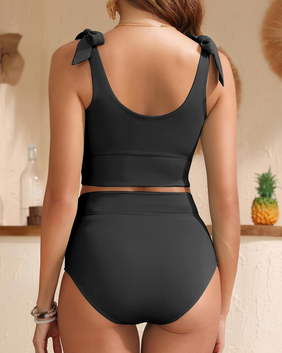 Savaviaswim - Two Piece High Waisted Swimsuits Women Tummy Control Bikini Modest Bathing Suit