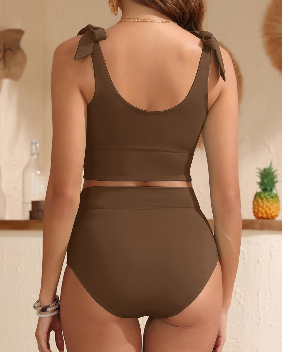 Savaviaswim - Two Piece High Waisted Swimsuits Women Tummy Control Bikini Modest Bathing Suit