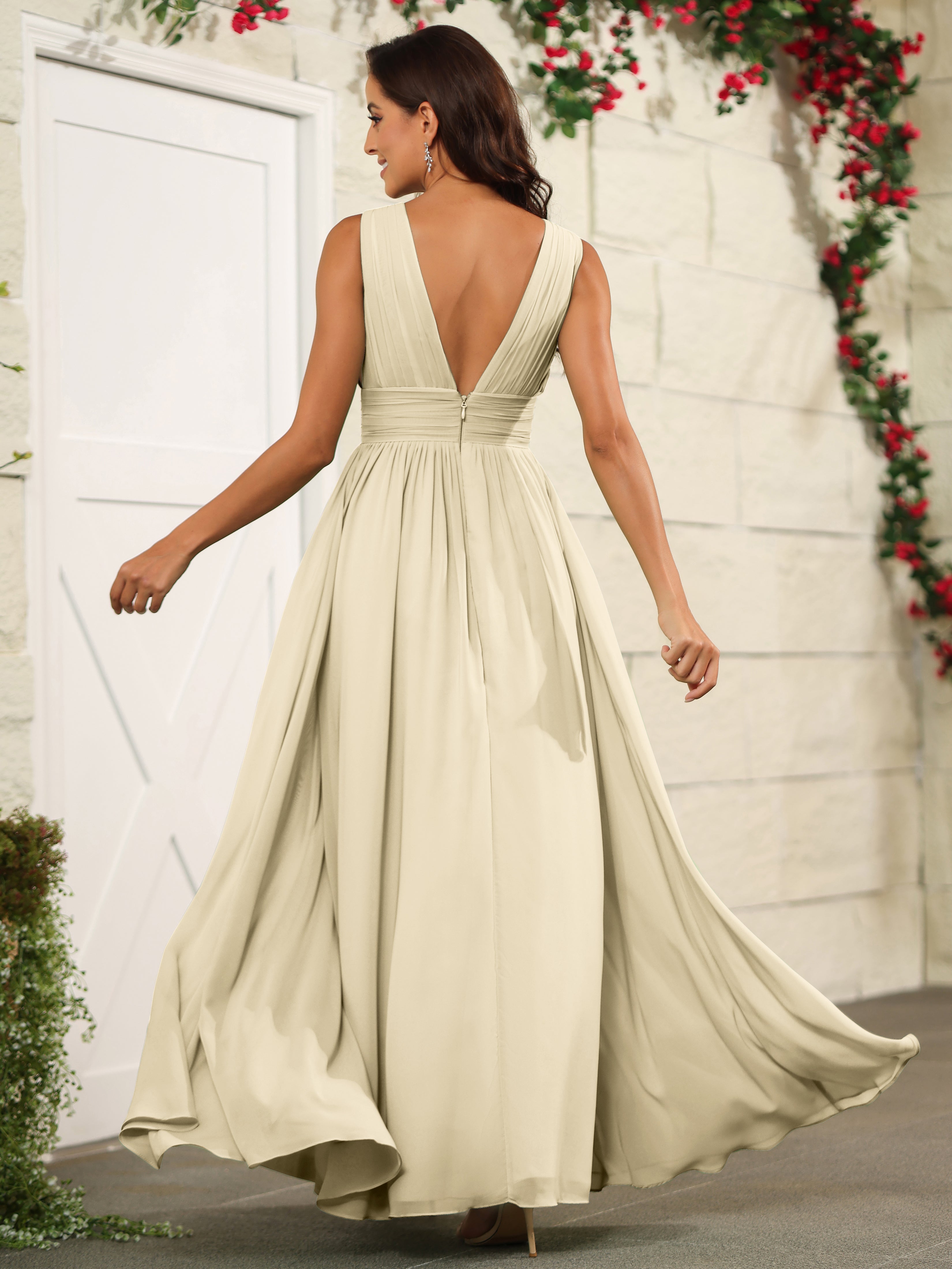 Champagne chiffon bridesmaid dresses best sale