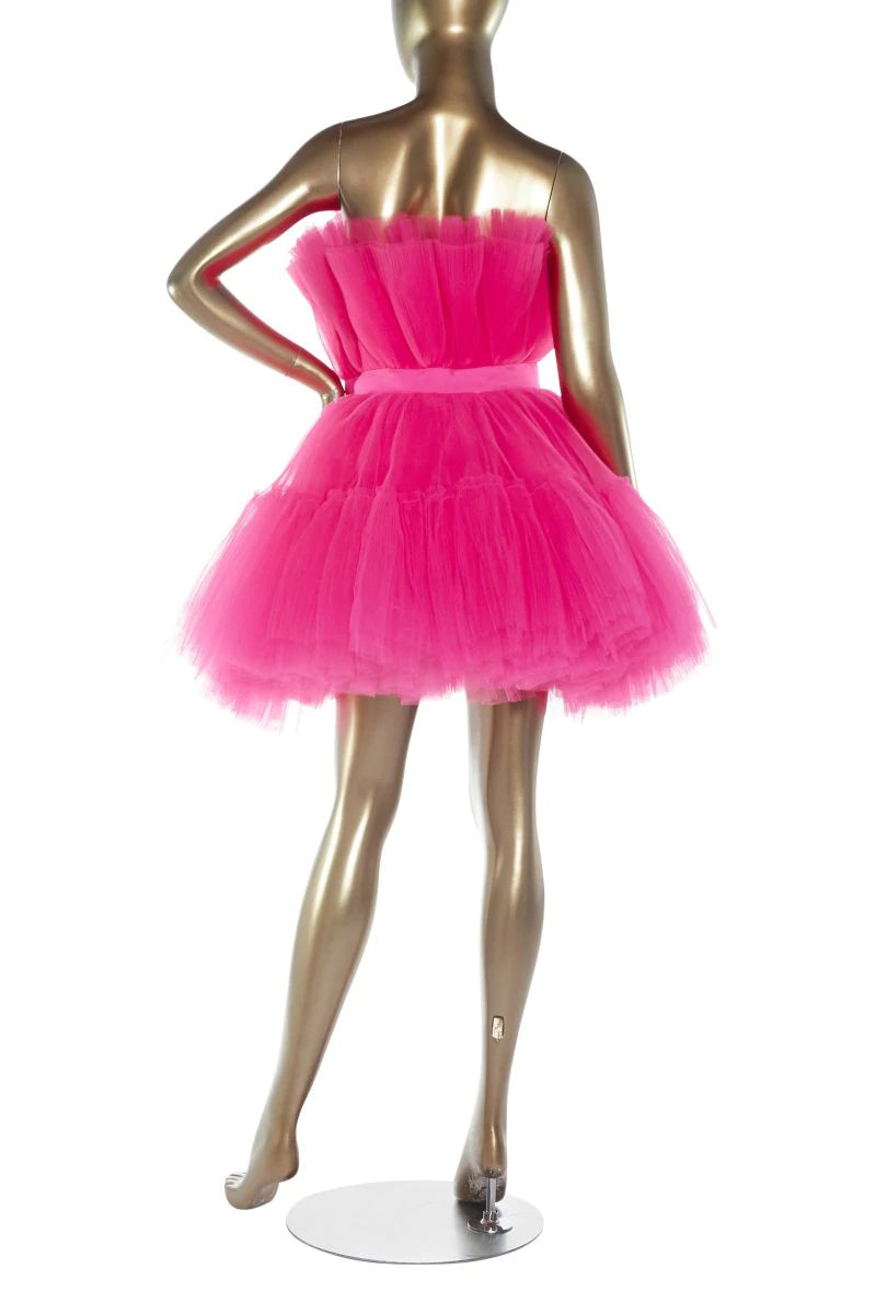 Cute Strapless Tulle Short Homecoming Dresses