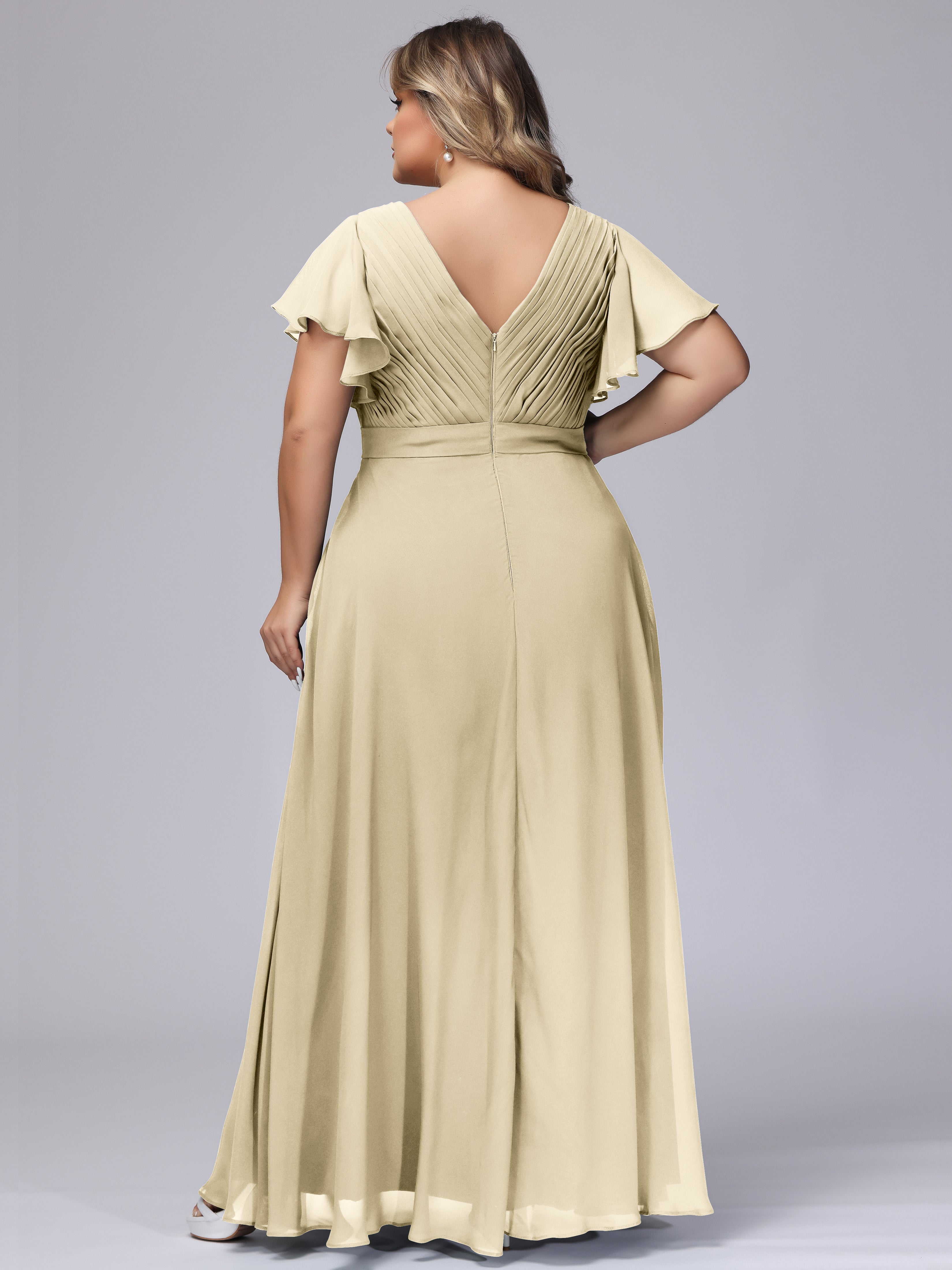 Plus size champagne bridesmaid dress best sale