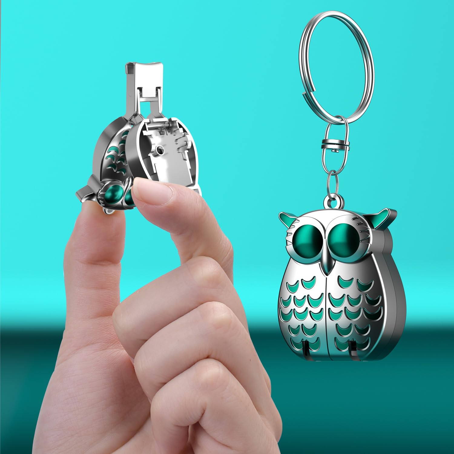 German Professional Stainless Steel Mini Nail Clippers, Ultra Sharp and Sturdy Fingernail and Toenail Clippers, Foldable Portable Nail Clippers with Owl Patterns