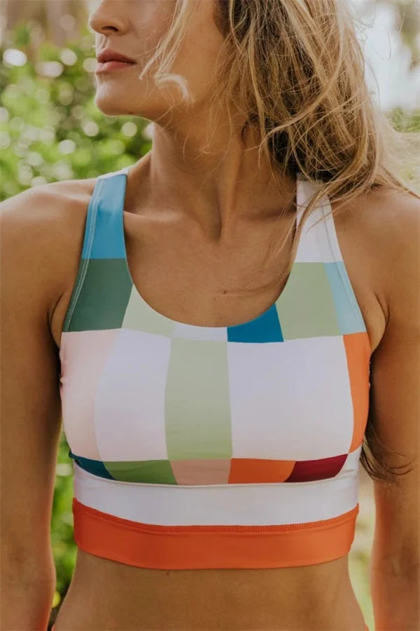 Savaviaswim - Multi-Colored Pixel Color block Bikini