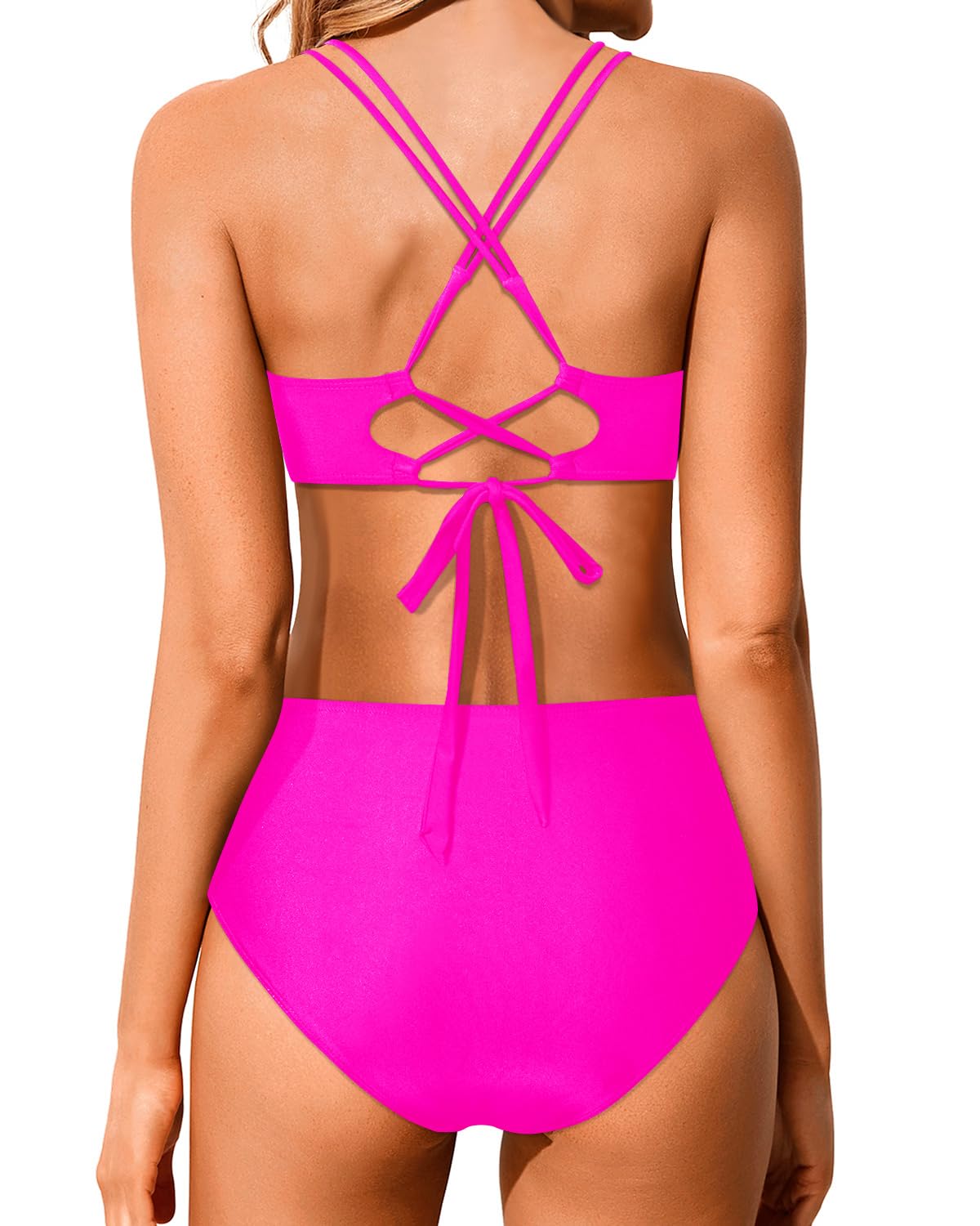 Savaviaswim - Women High Waisted Bikini Set Two Piece Swimsuits Push up Wrap Swim Suits Top Tummy Control Bathing Suit