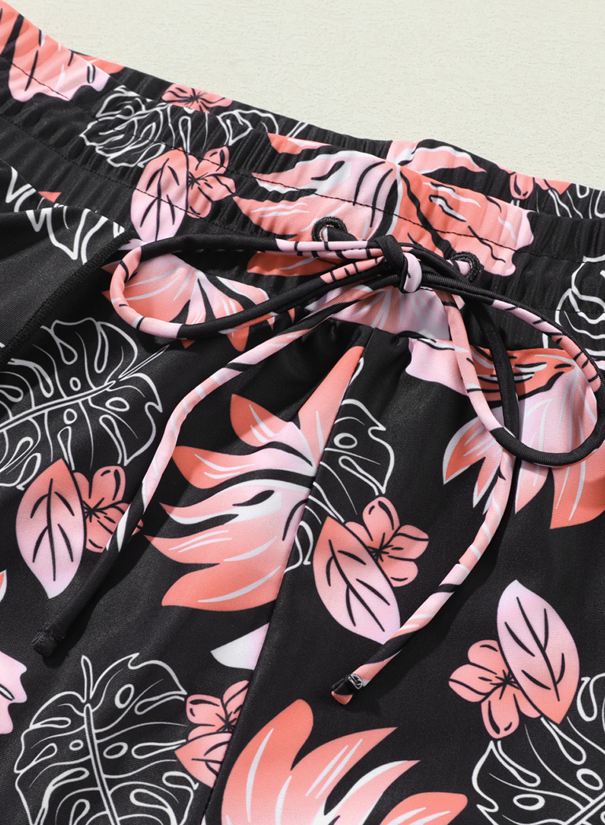 Savaviaswim - Floral Print Simple High Waist Swim Short