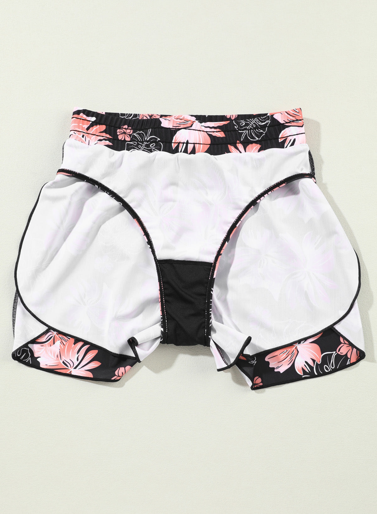 Savaviaswim - Floral Print Simple High Waist Swim Short