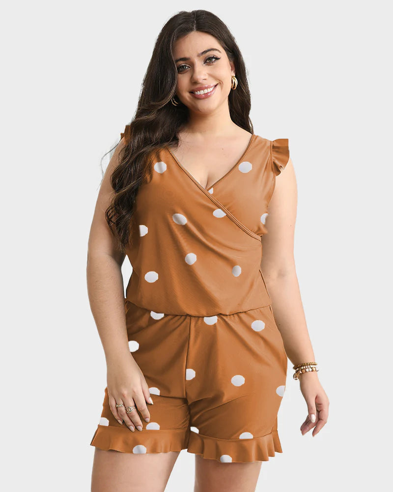 Savaviaswim - Built-In Bra Swim Romper Three Piece Set