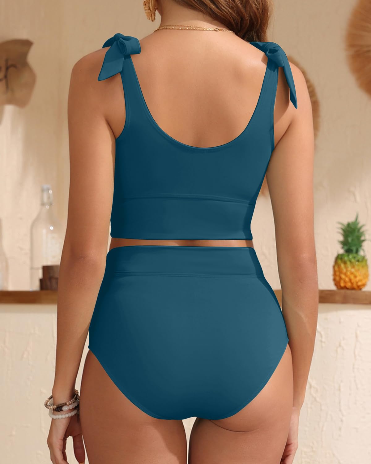 Savaviaswim - Two Piece High Waisted Swimsuits Women Tummy Control Bikini Modest Bathing Suit