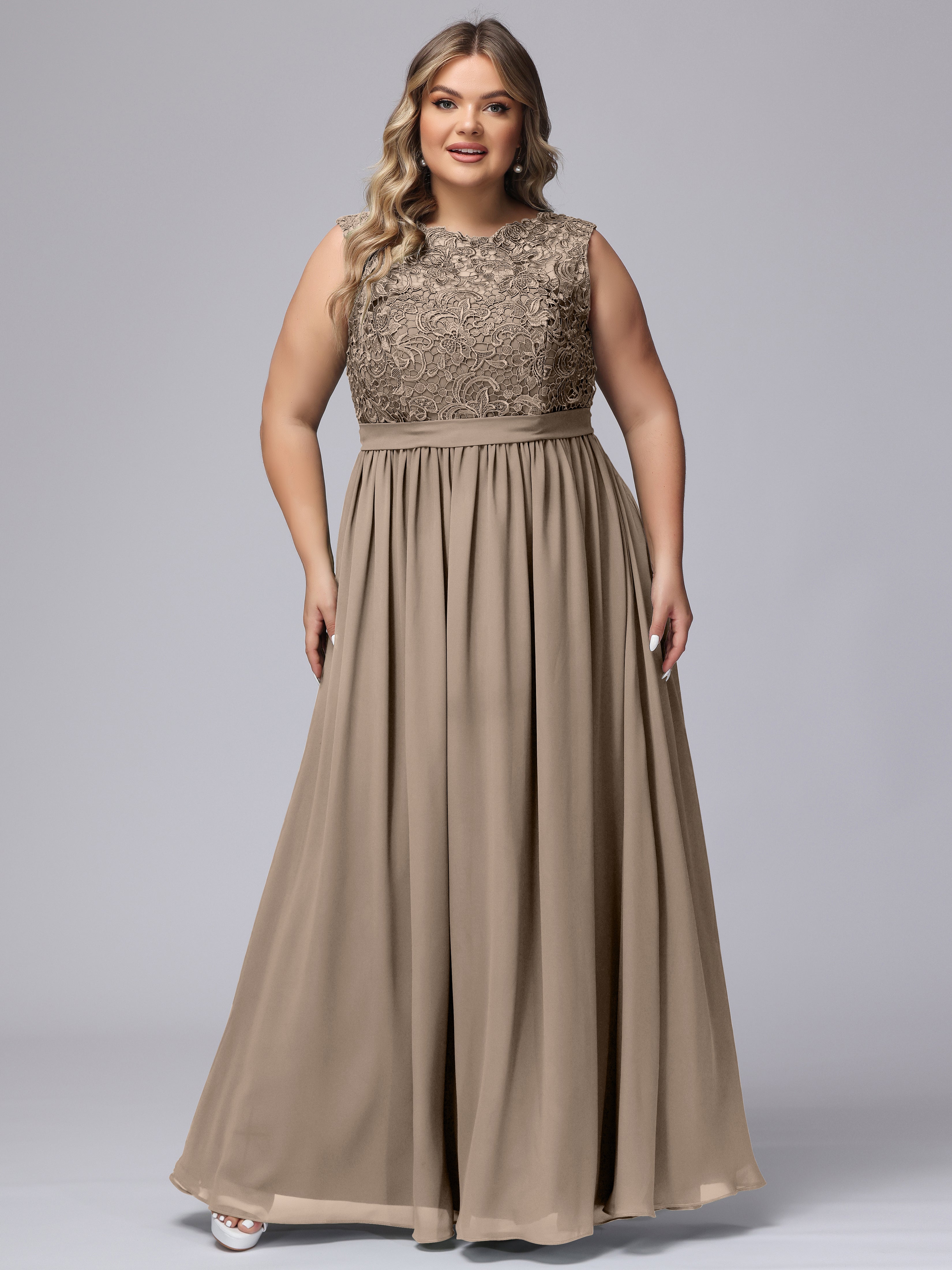 Plus size taupe bridesmaid dresses hotsell