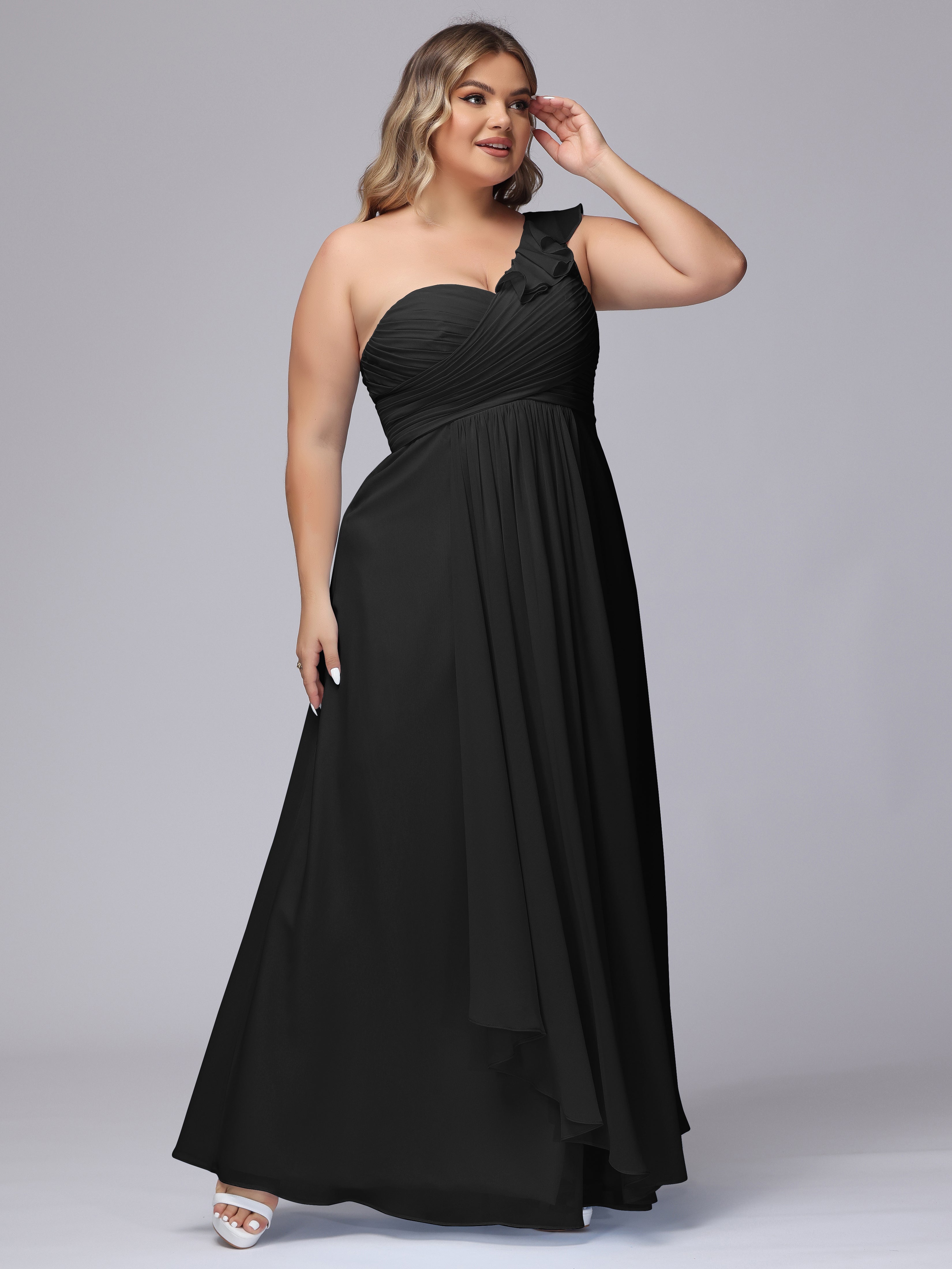 Black flowy bridesmaid dresses hotsell