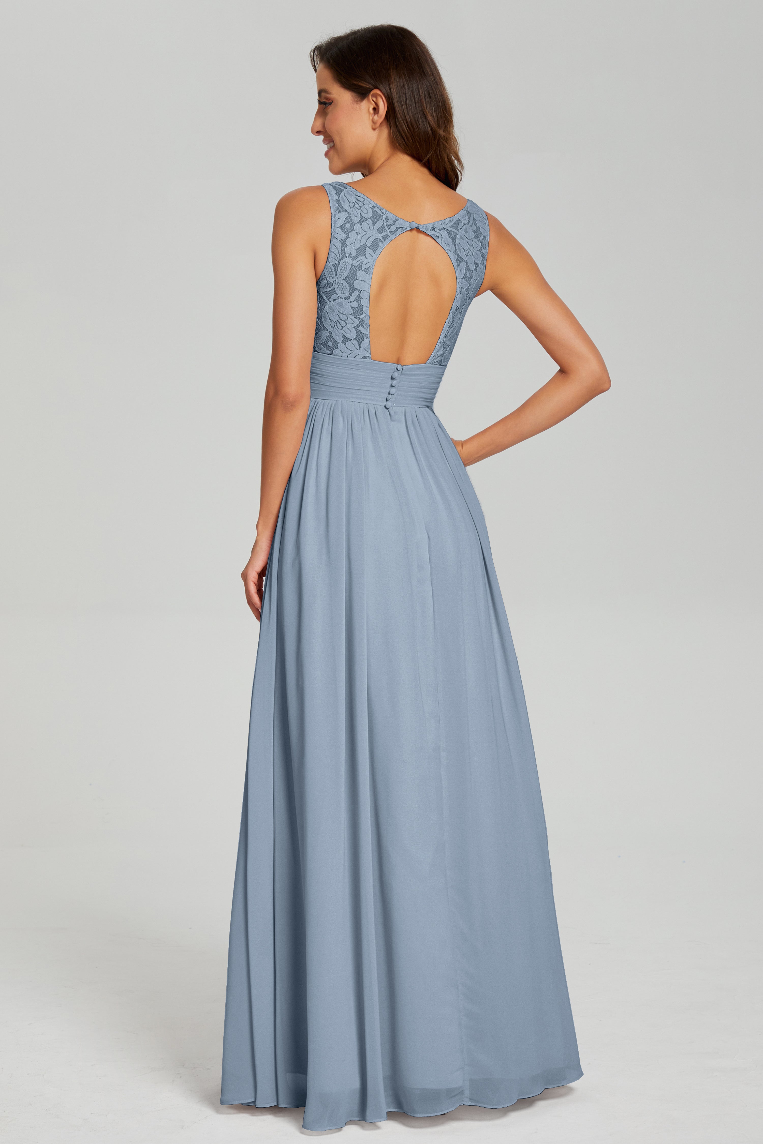 A-line Sleeveless Chiffon Prom Dresses