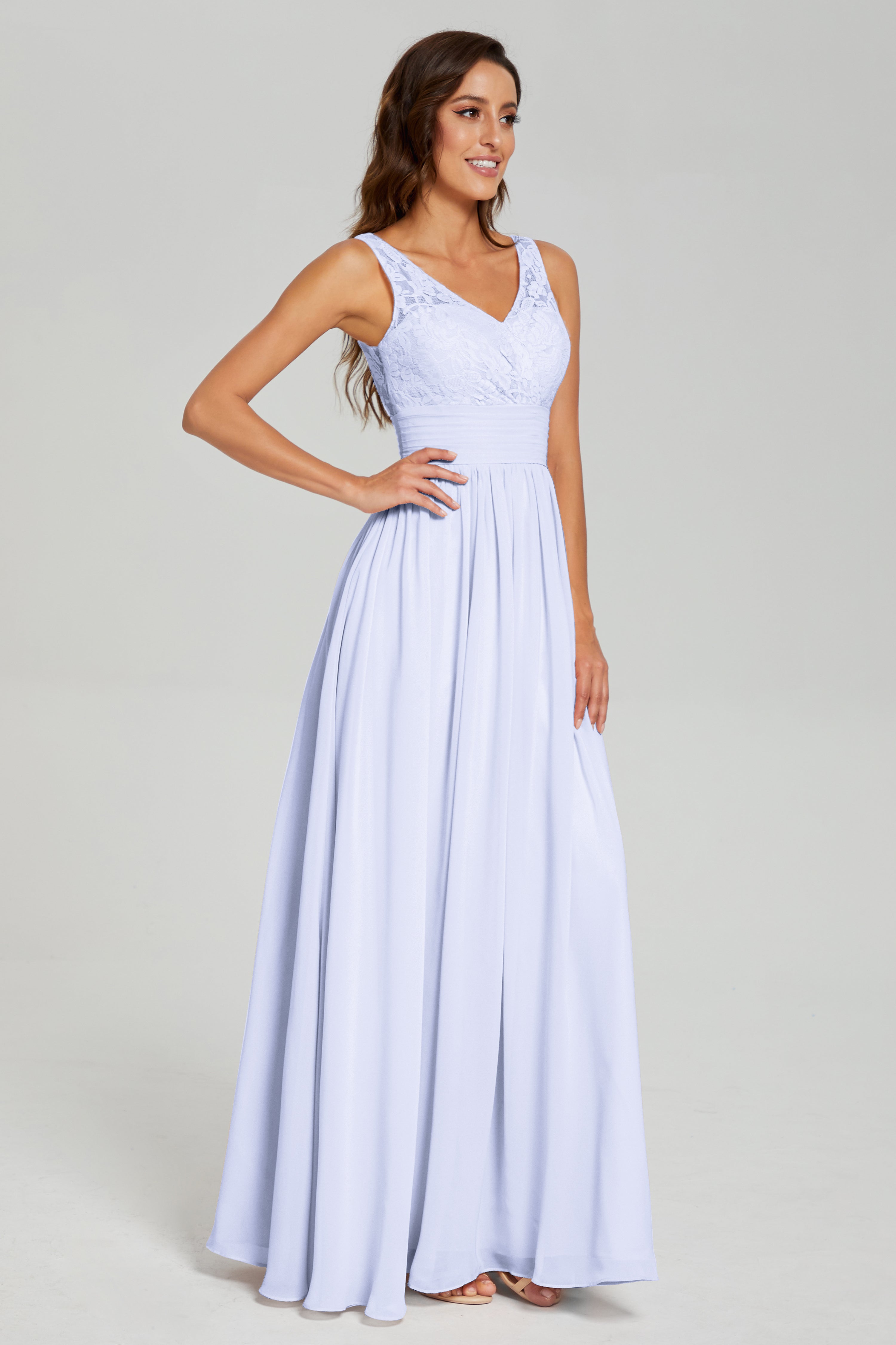 A-line Sleeveless Chiffon Prom Dresses