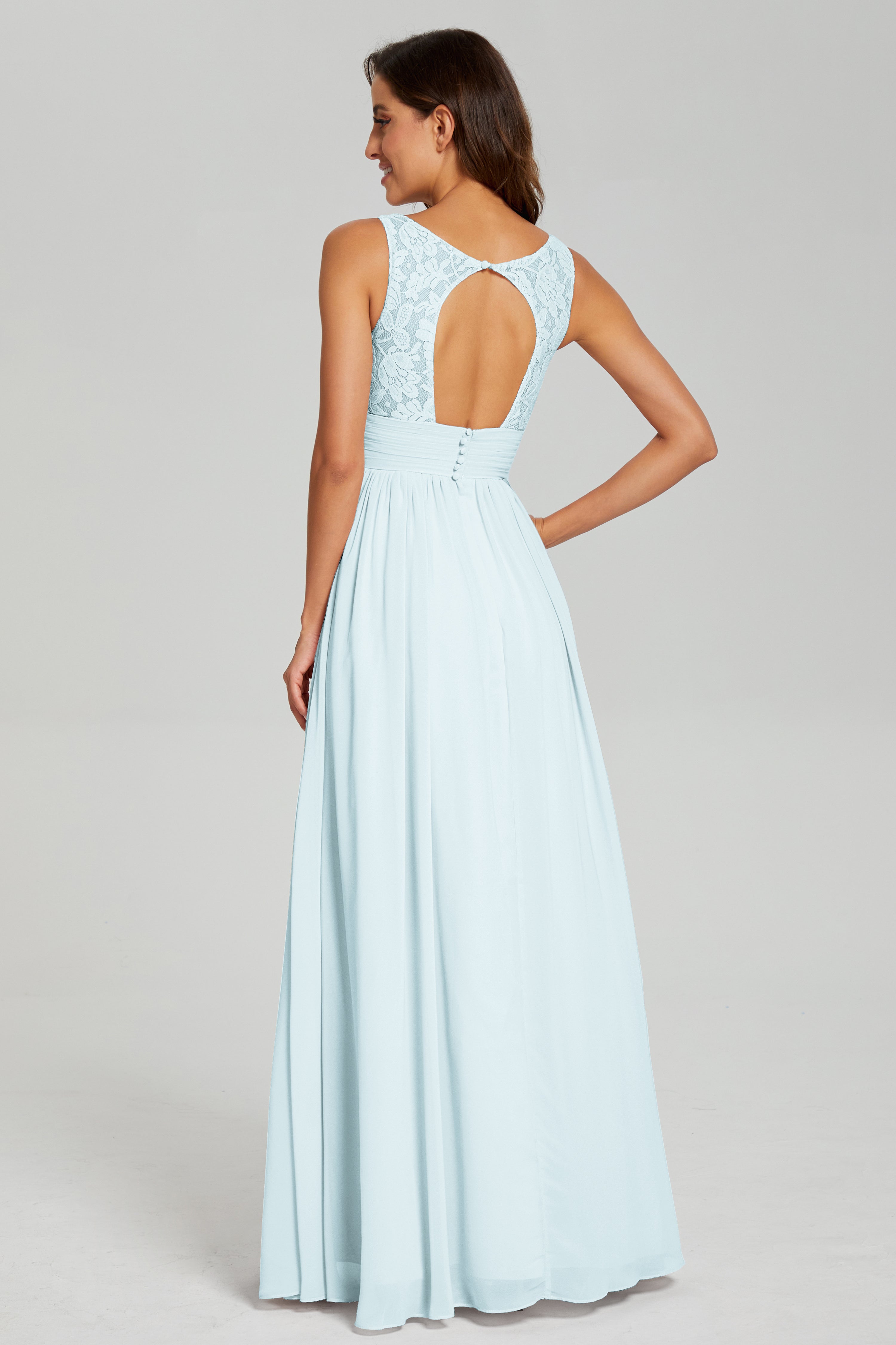 A-line Sleeveless Chiffon Prom Dresses