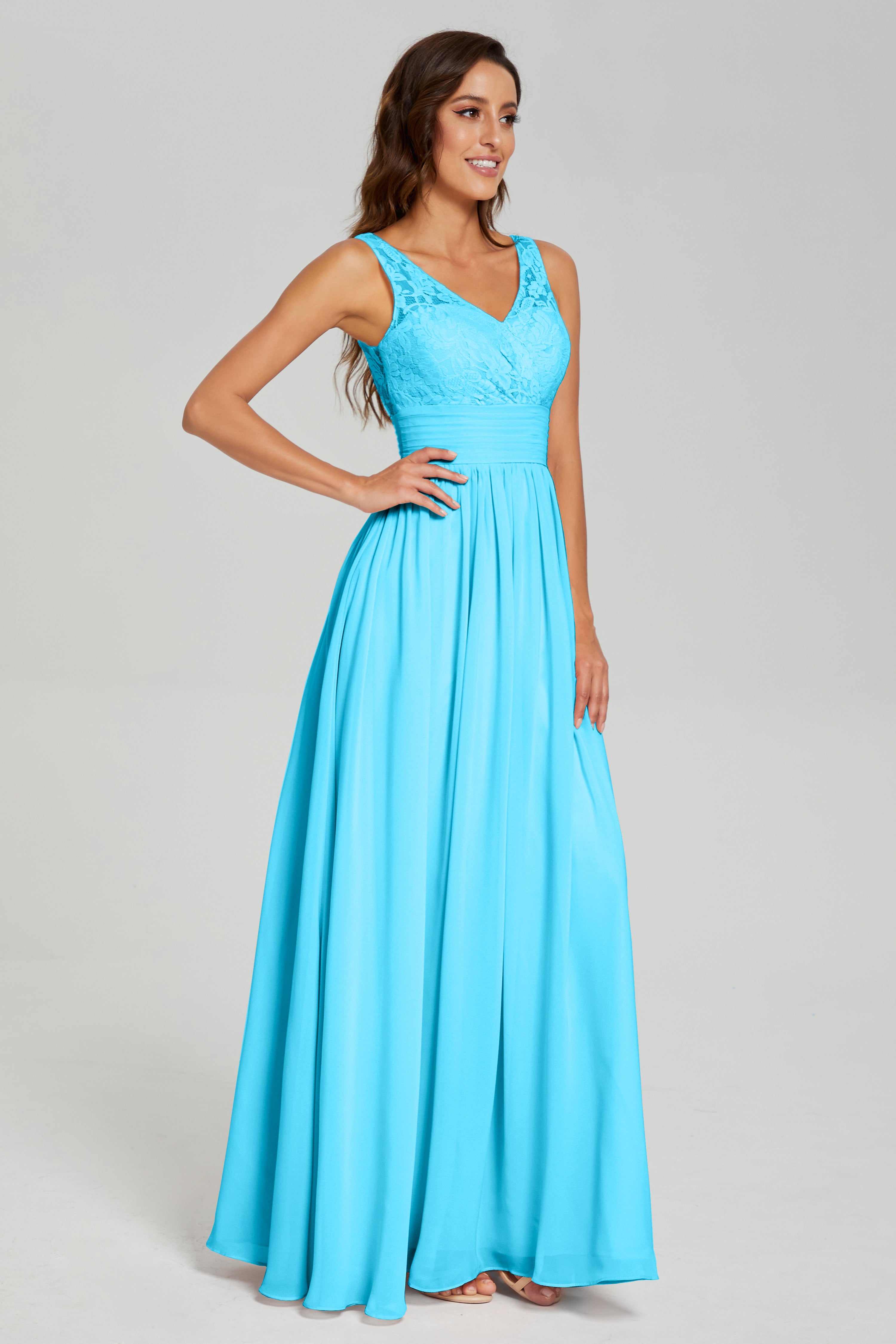 A-line Sleeveless Chiffon Prom Dresses