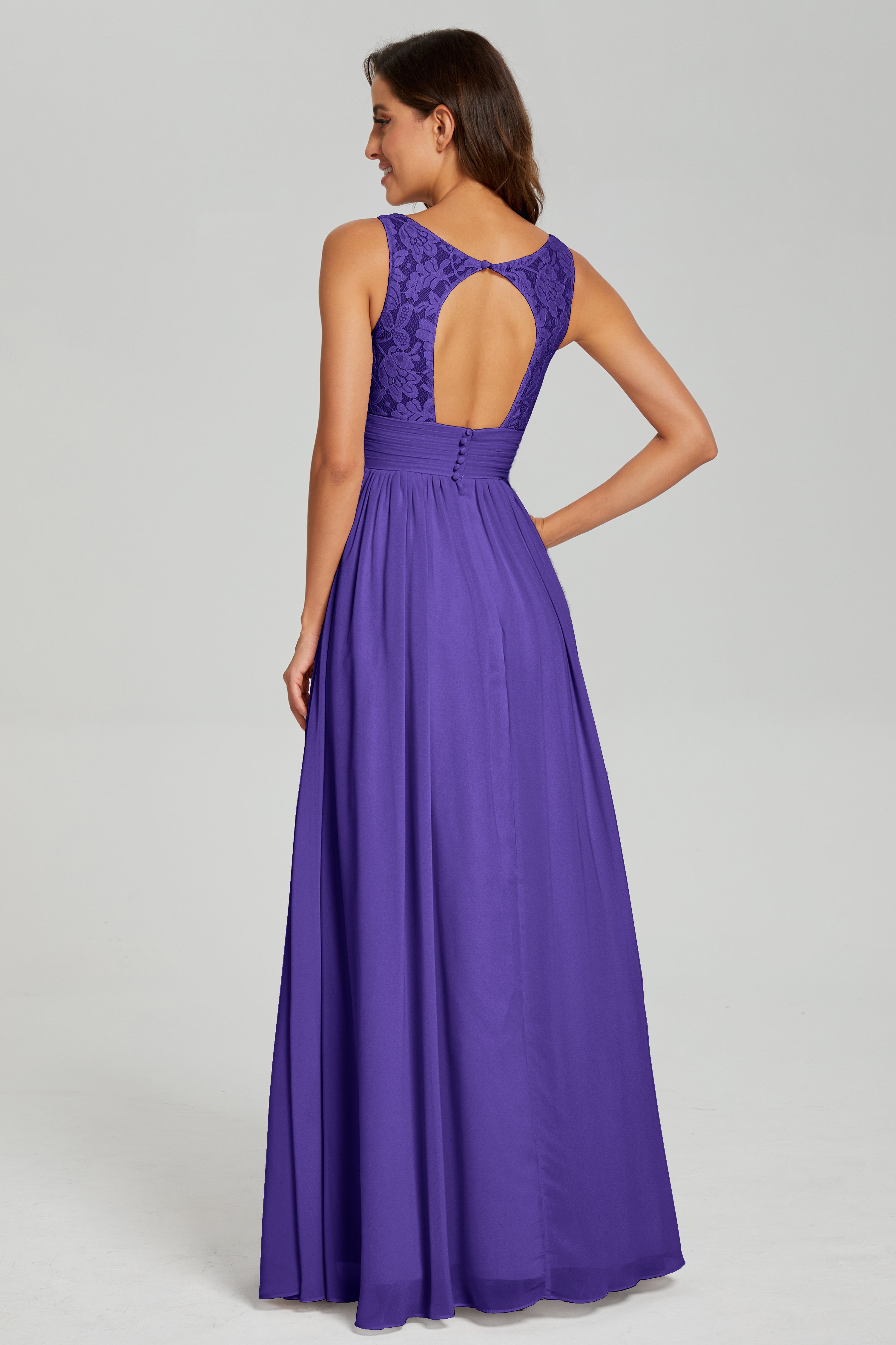 A-line Sleeveless Chiffon Prom Dresses