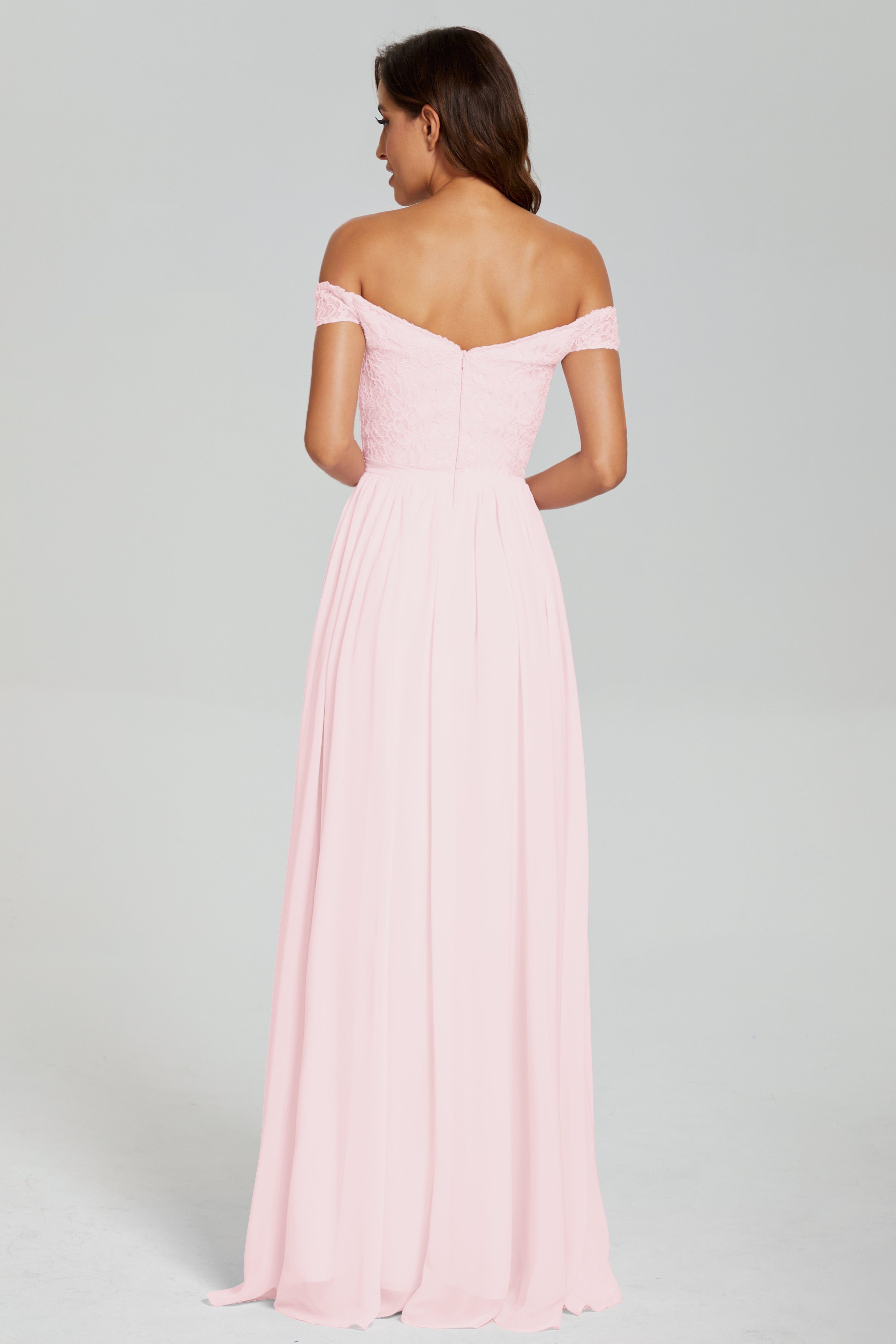 A-line Split Off the Shoulder Prom Dresses