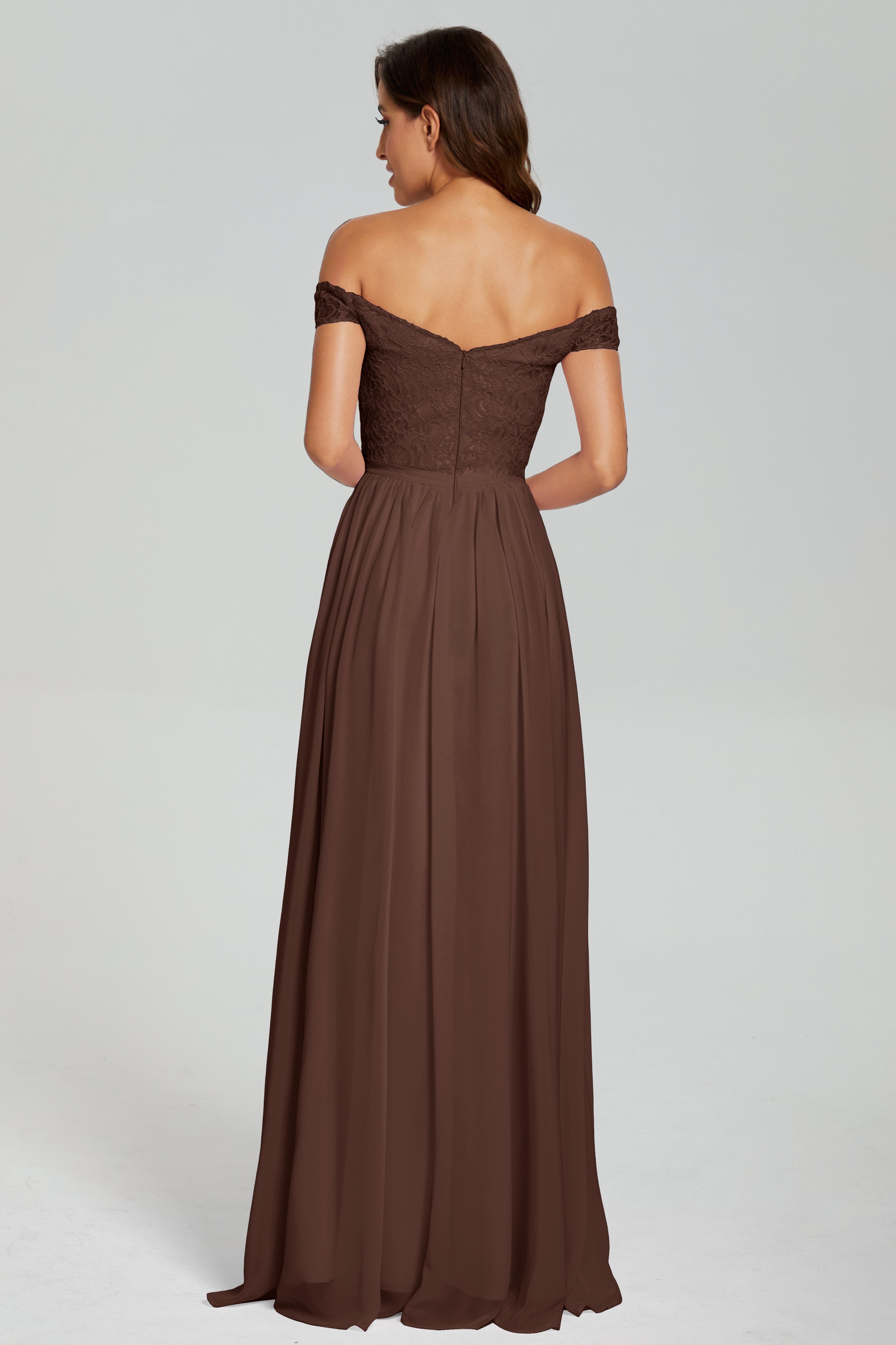 A-line Split Off the Shoulder Prom Dresses