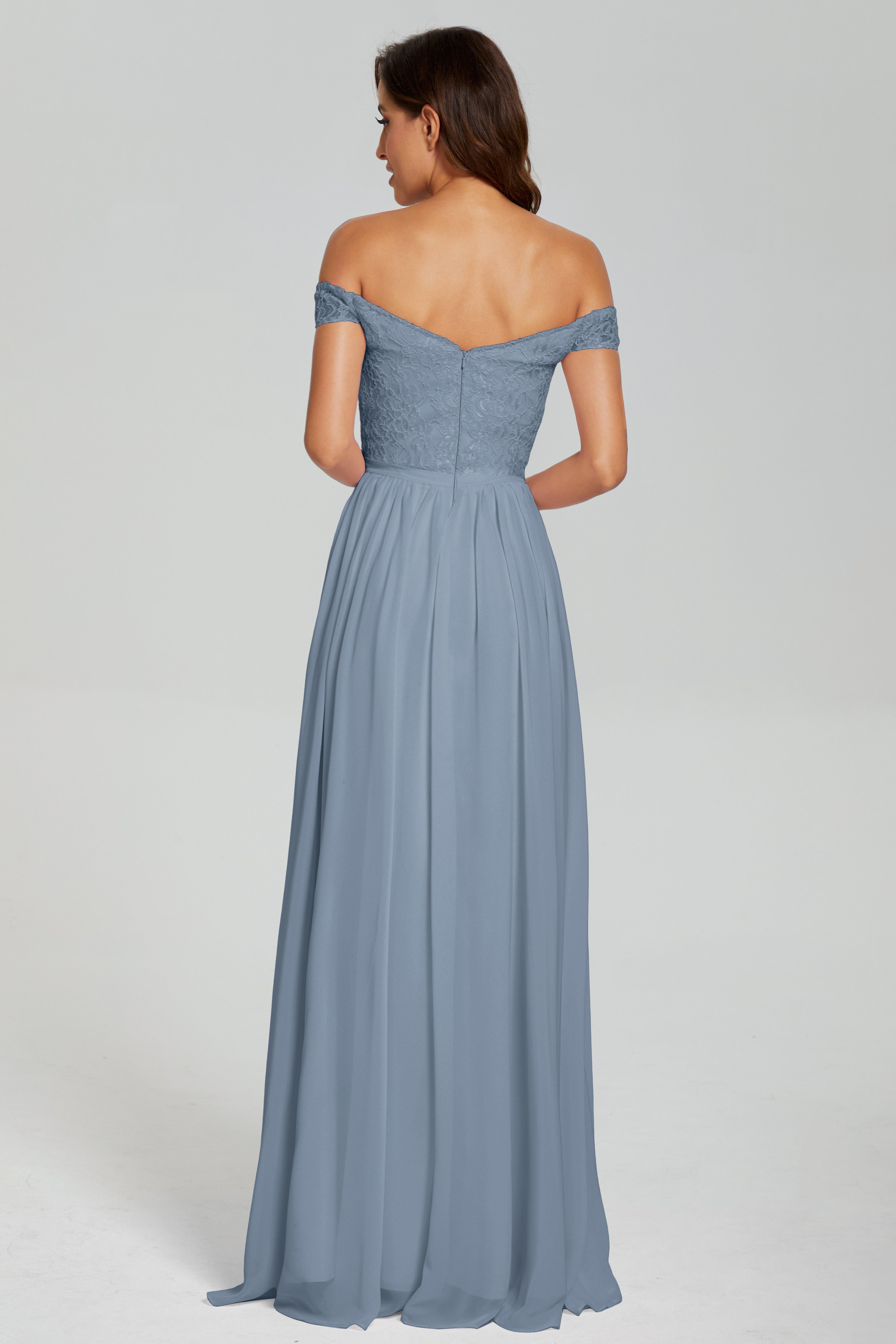 A-line Split Off the Shoulder Prom Dresses