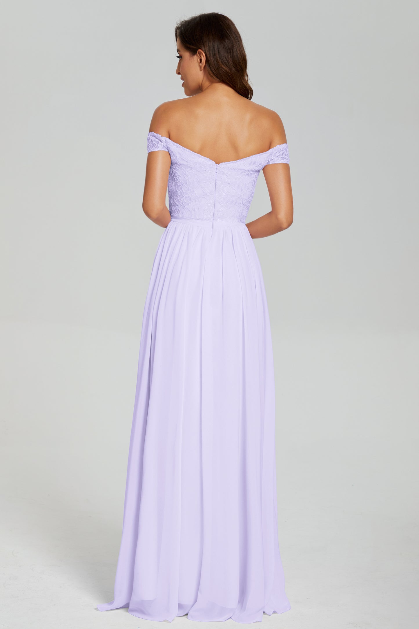 A-line Split Off the Shoulder Prom Dresses