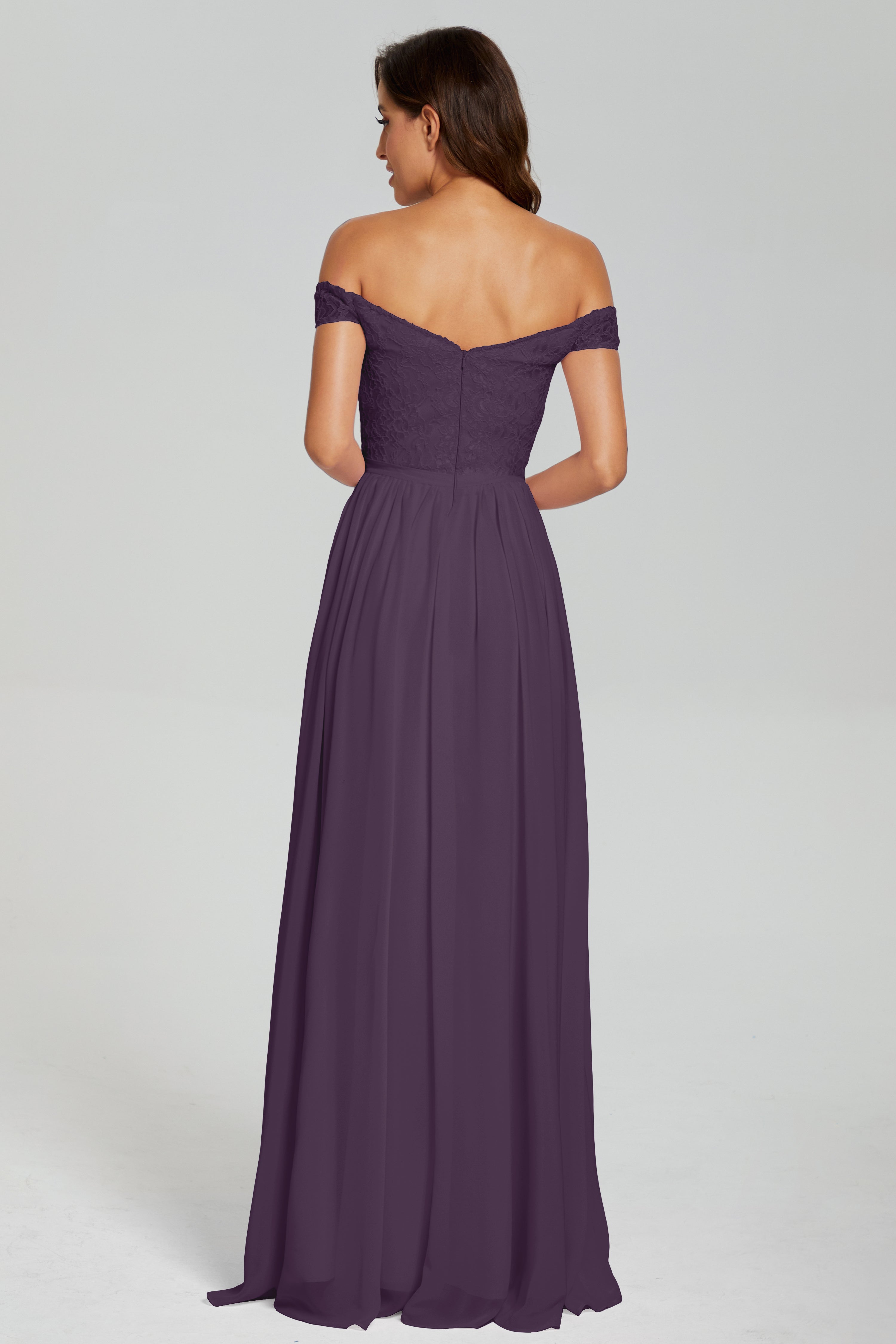 A-line Split Off the Shoulder Prom Dresses