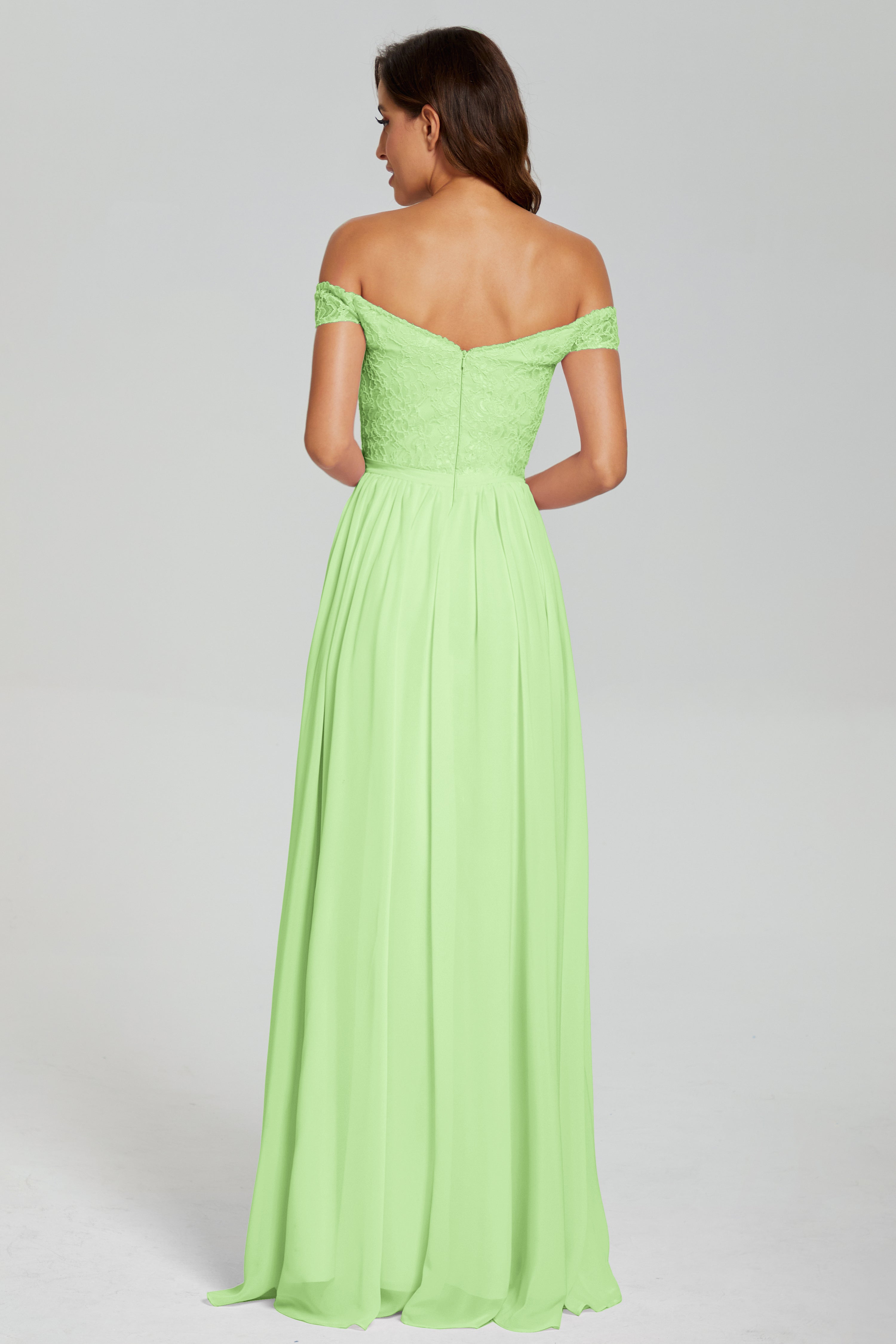 A-line Split Off the Shoulder Prom Dresses