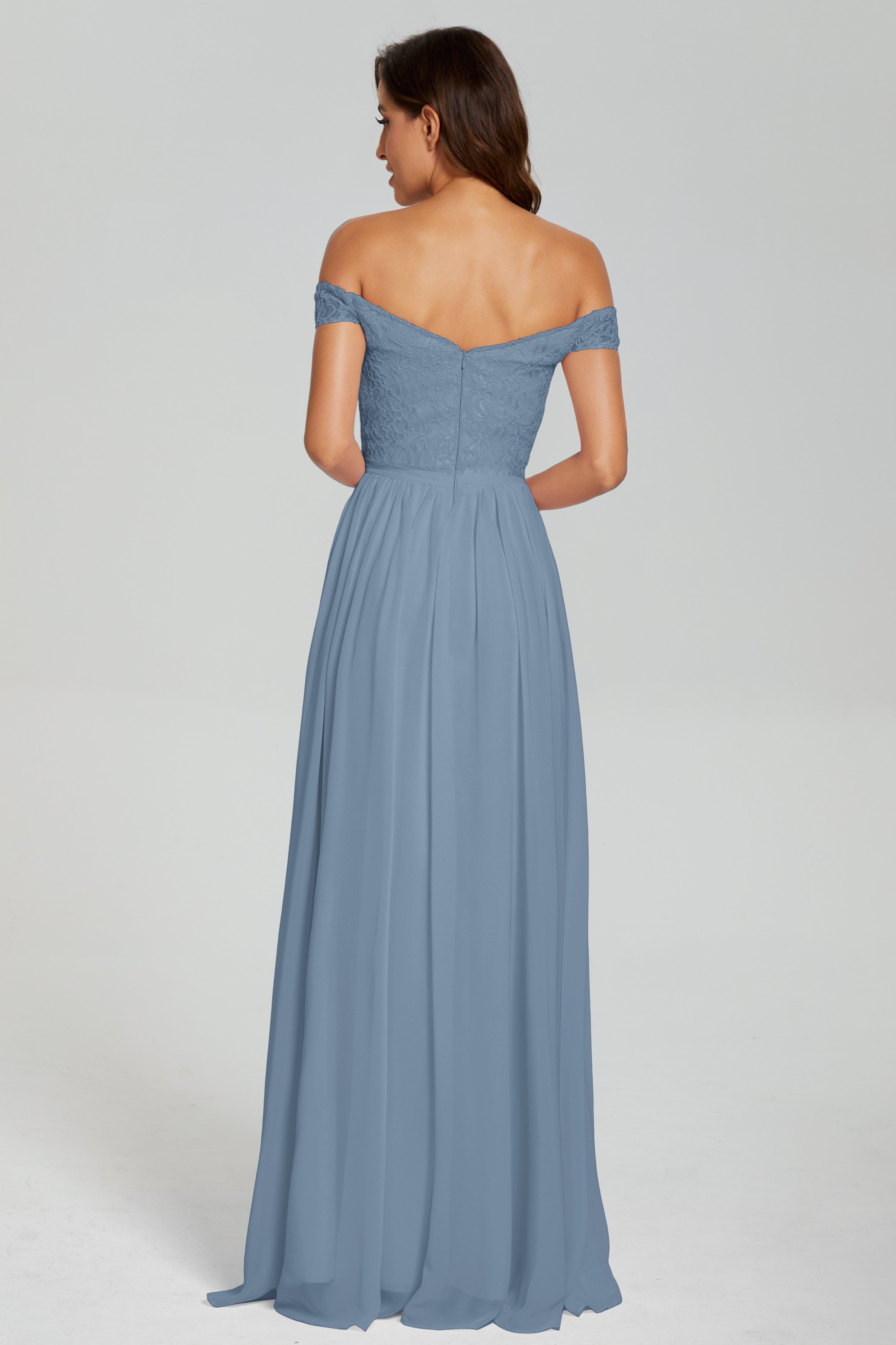 A-line Split Off the Shoulder Prom Dresses