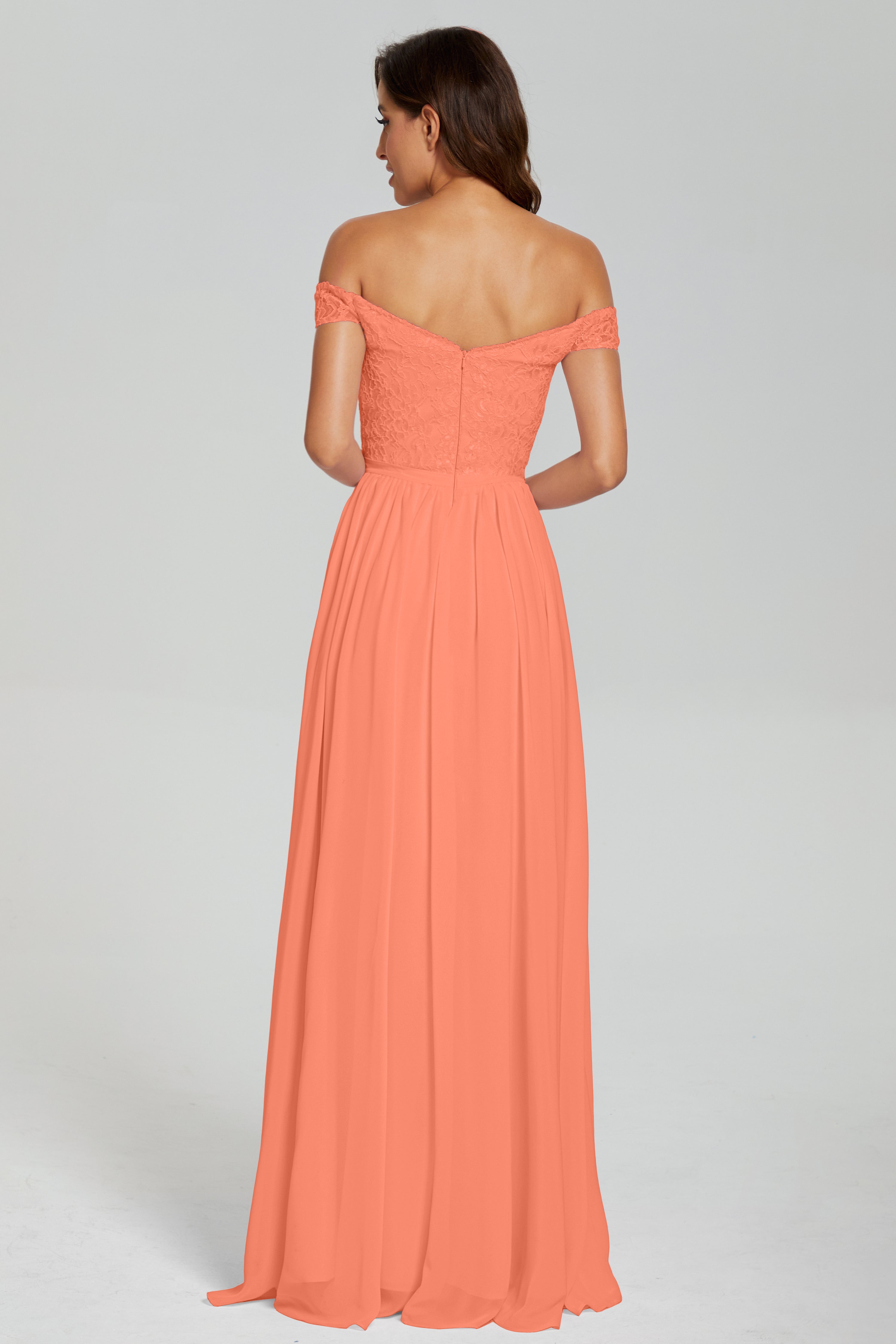 A-line Split Off the Shoulder Prom Dresses