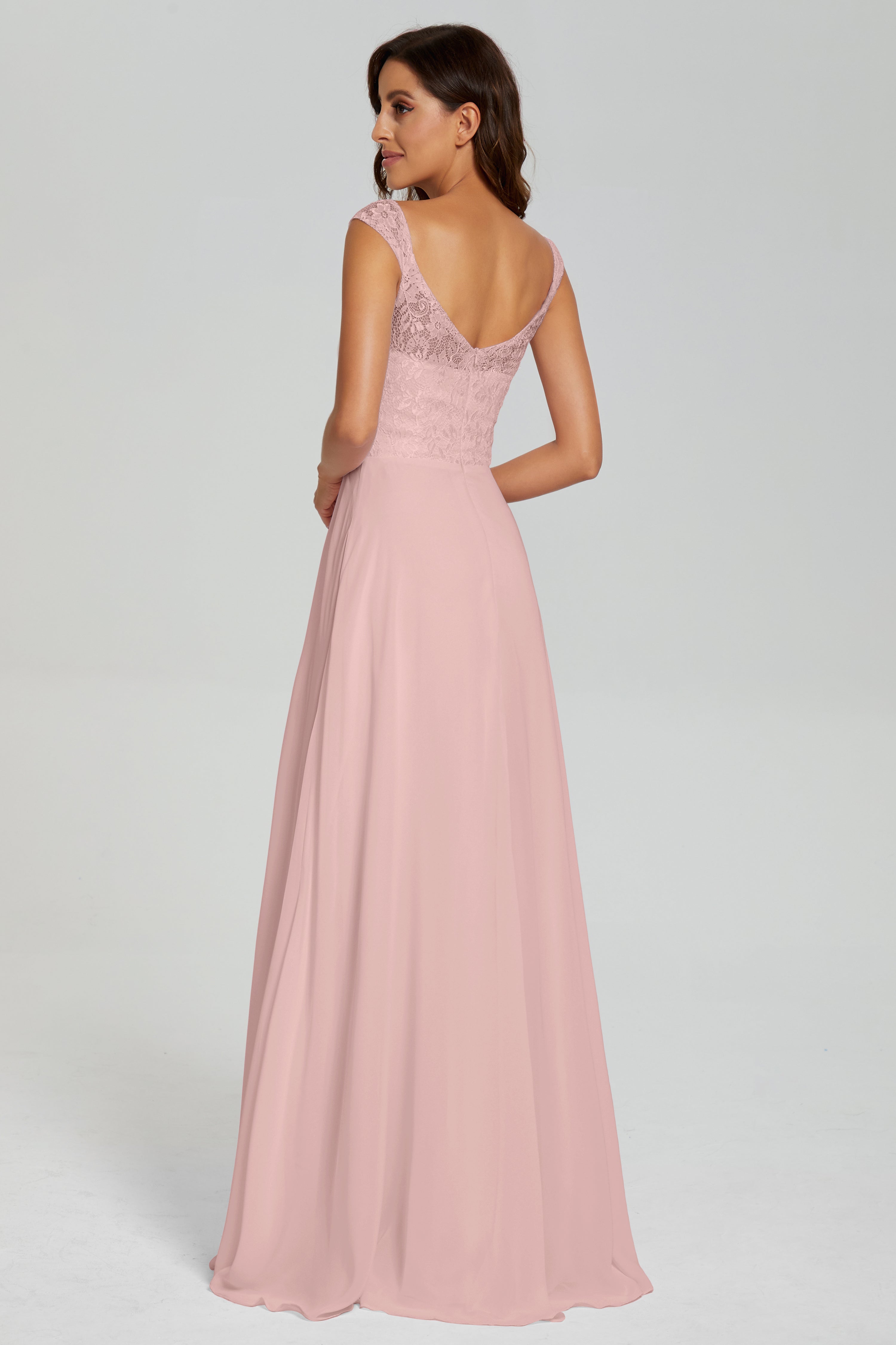 Backless Pleating Chiffon Prom Dresses