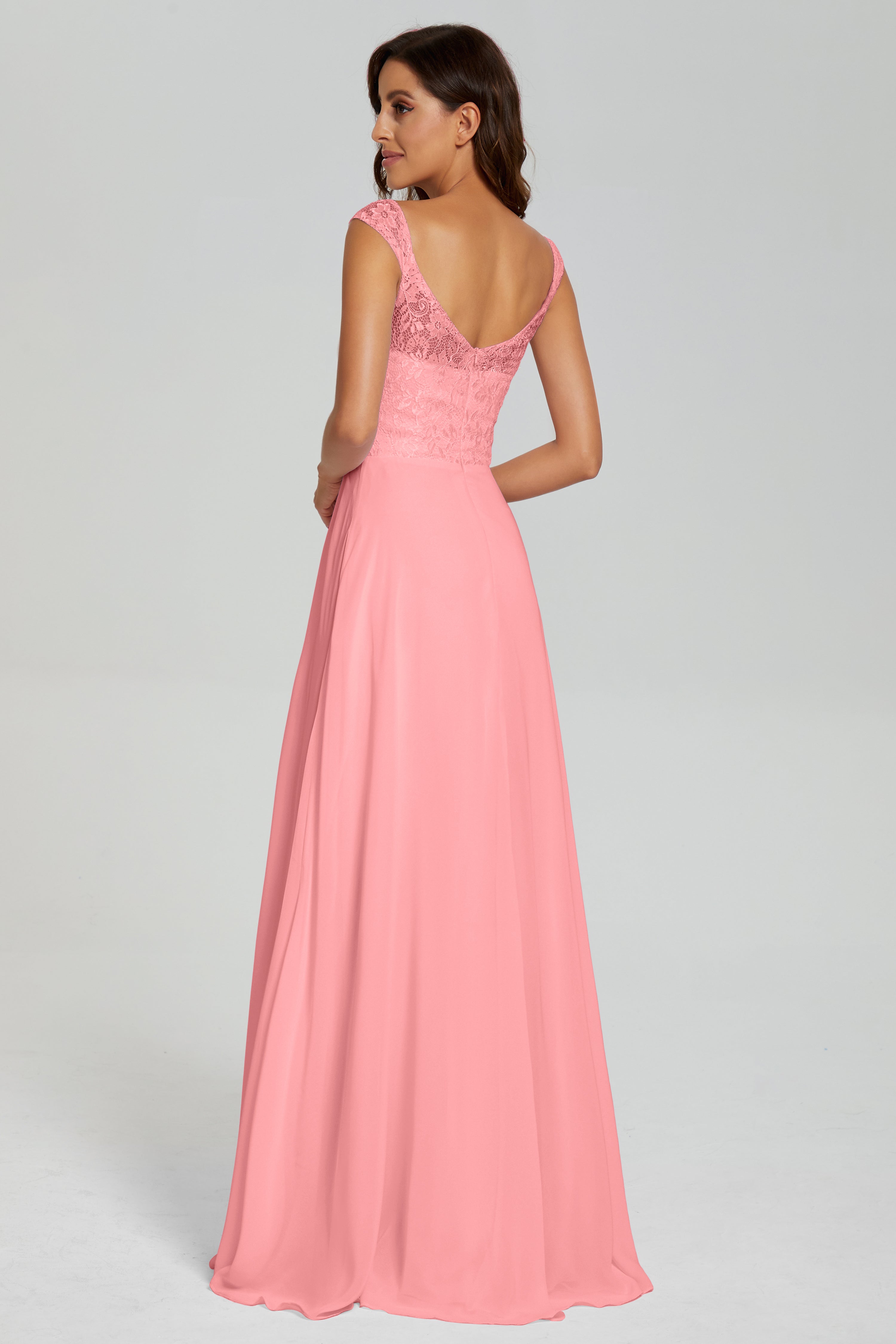 Backless Pleating Chiffon Prom Dresses