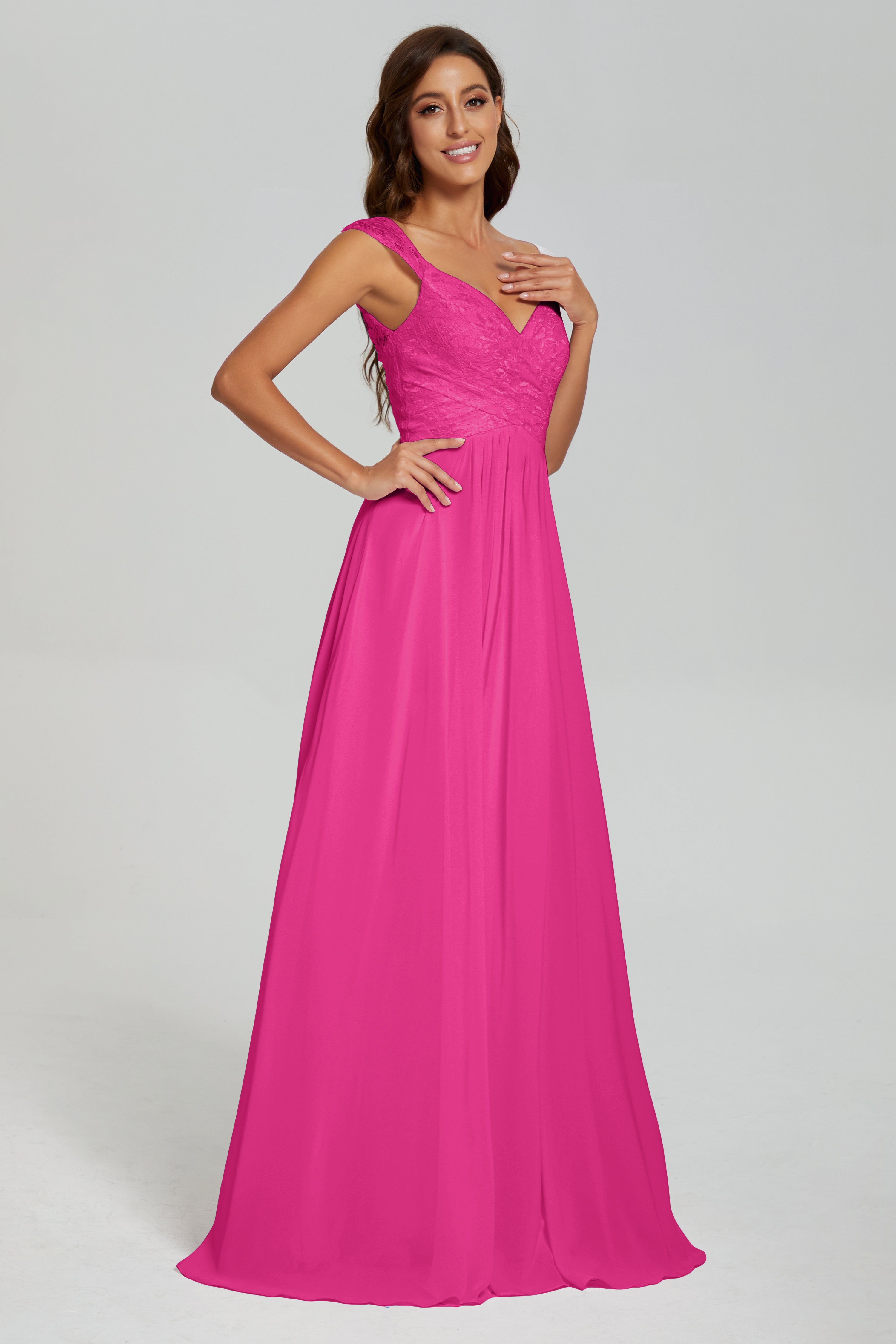 Backless Pleating Chiffon Prom Dresses