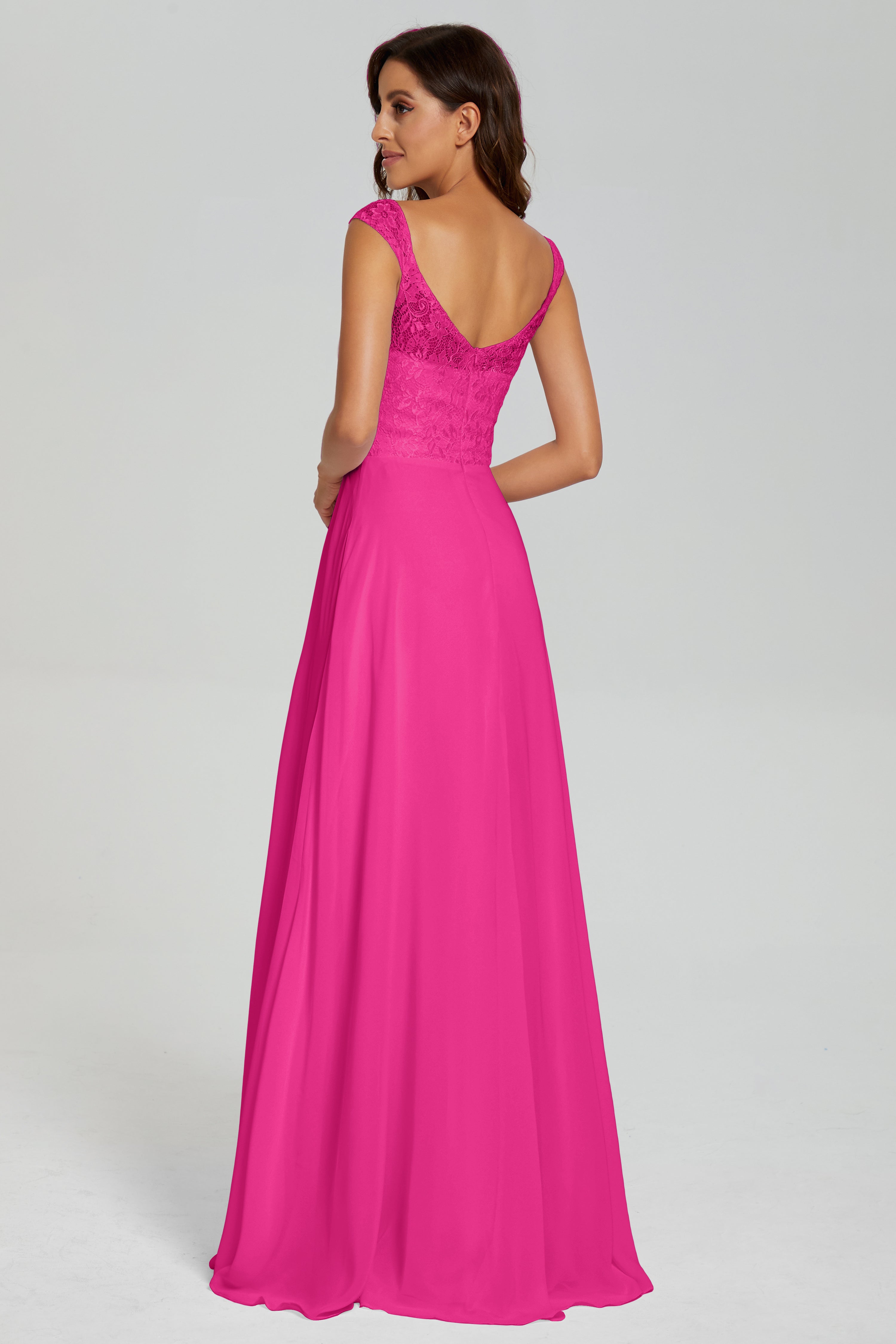 Backless Pleating Chiffon Prom Dresses