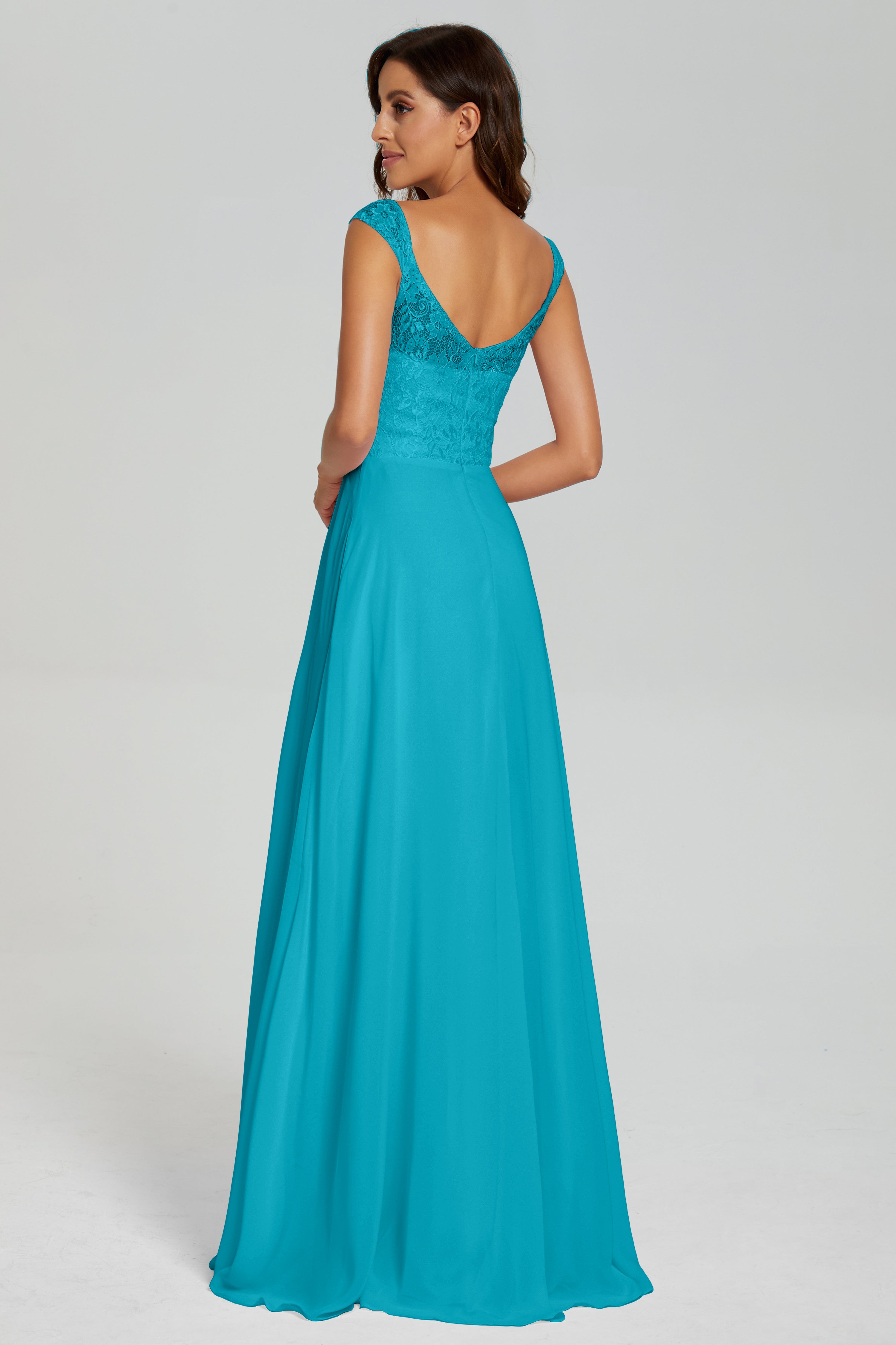 Backless Pleating Chiffon Prom Dresses